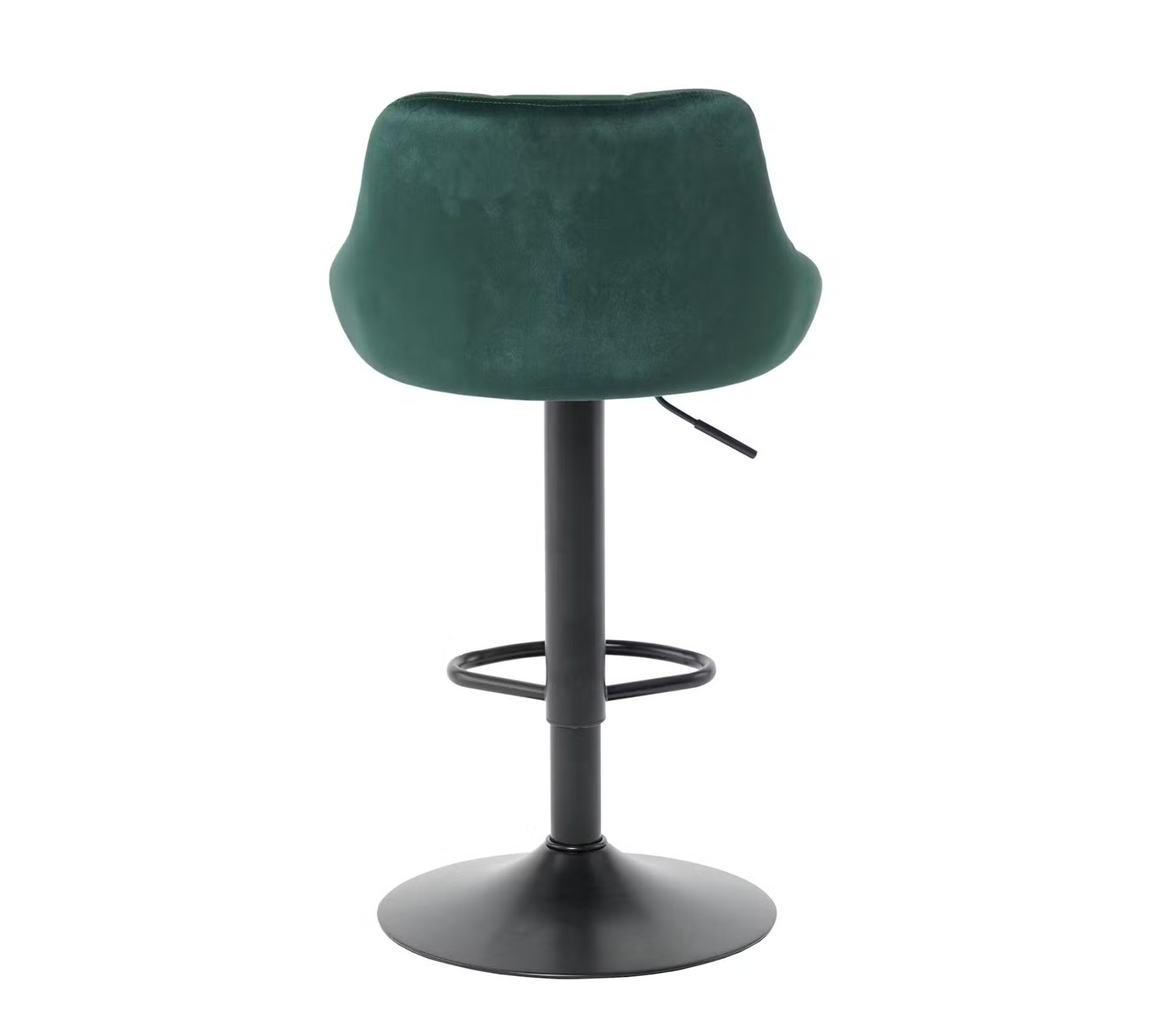 2x Bar Stool Velvet Metal Dark Green