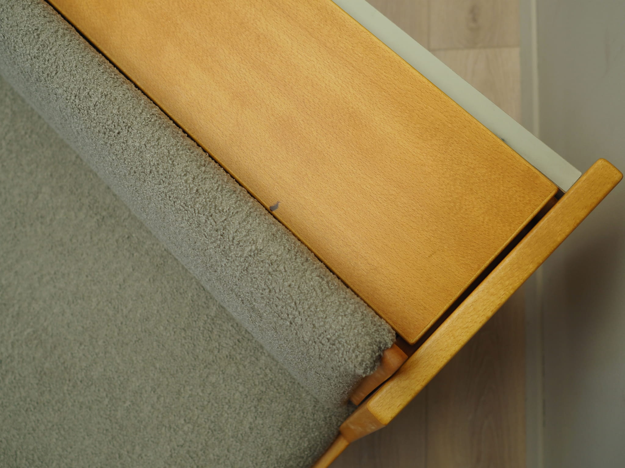 Sofa Textil Holz Grau 1960er Jahre
