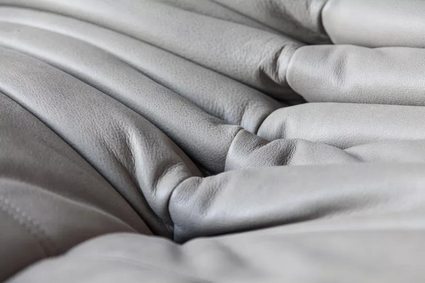 Togo Lounge Set 2 pezzi Pelle Madras Grigio cenere