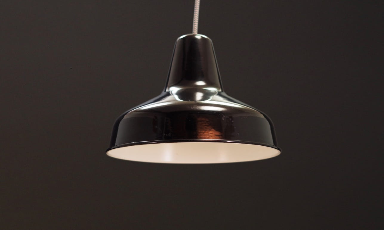 Vintage pendant lamp metal black 1960s