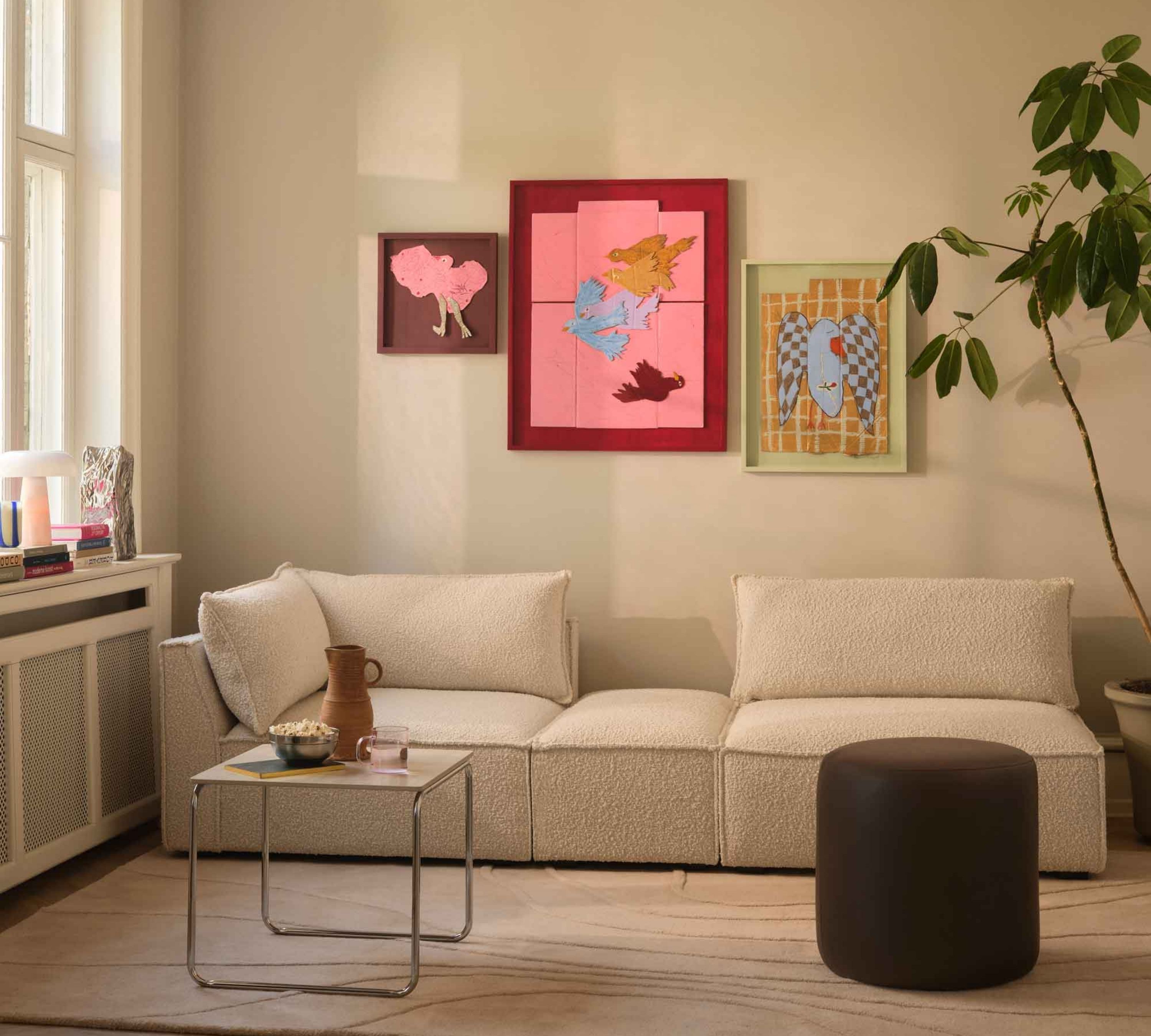 Daphne 1-seater corner module left Maya Cream