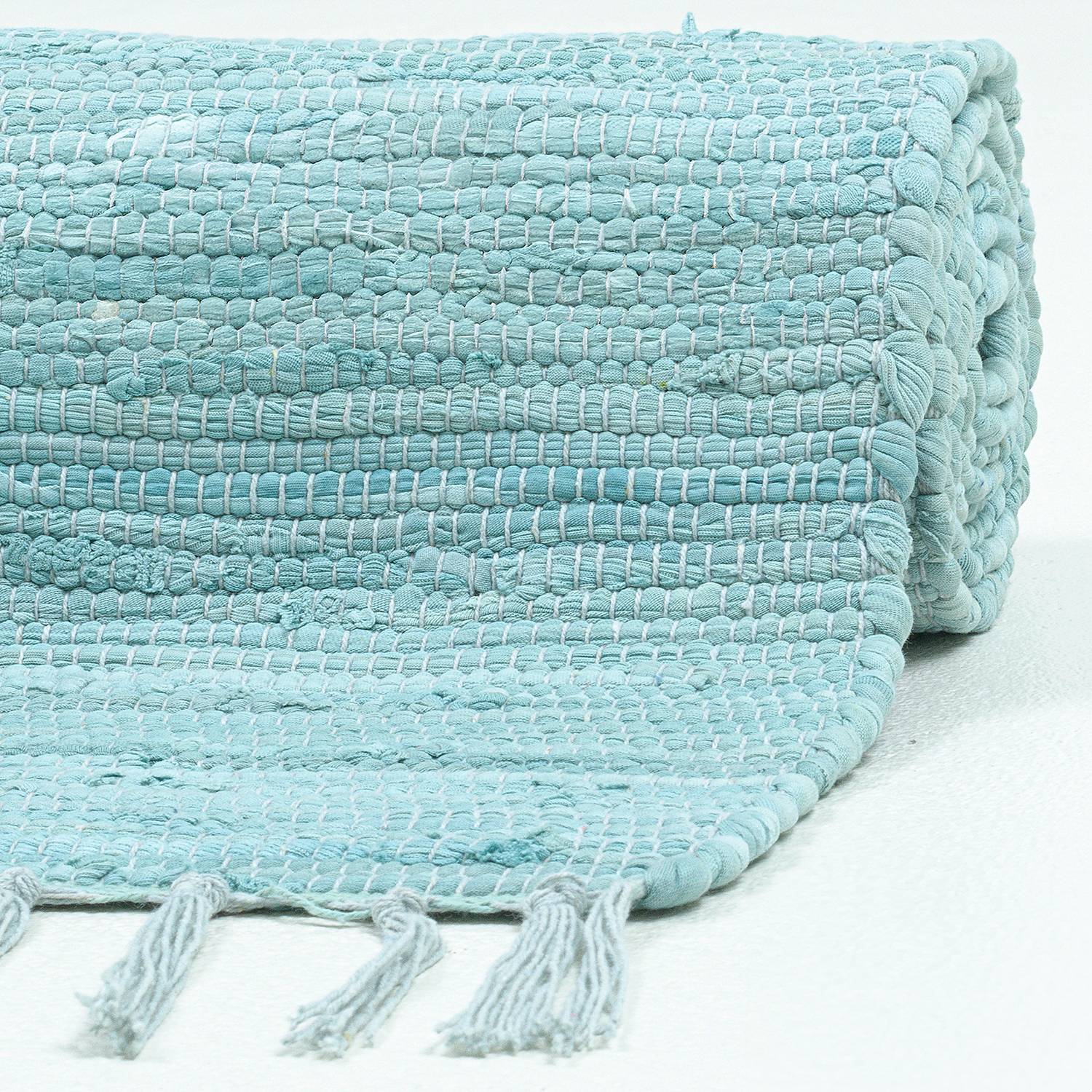 Happy Cotton Teppich Baumwolle Hellblau 60 x 120 cm