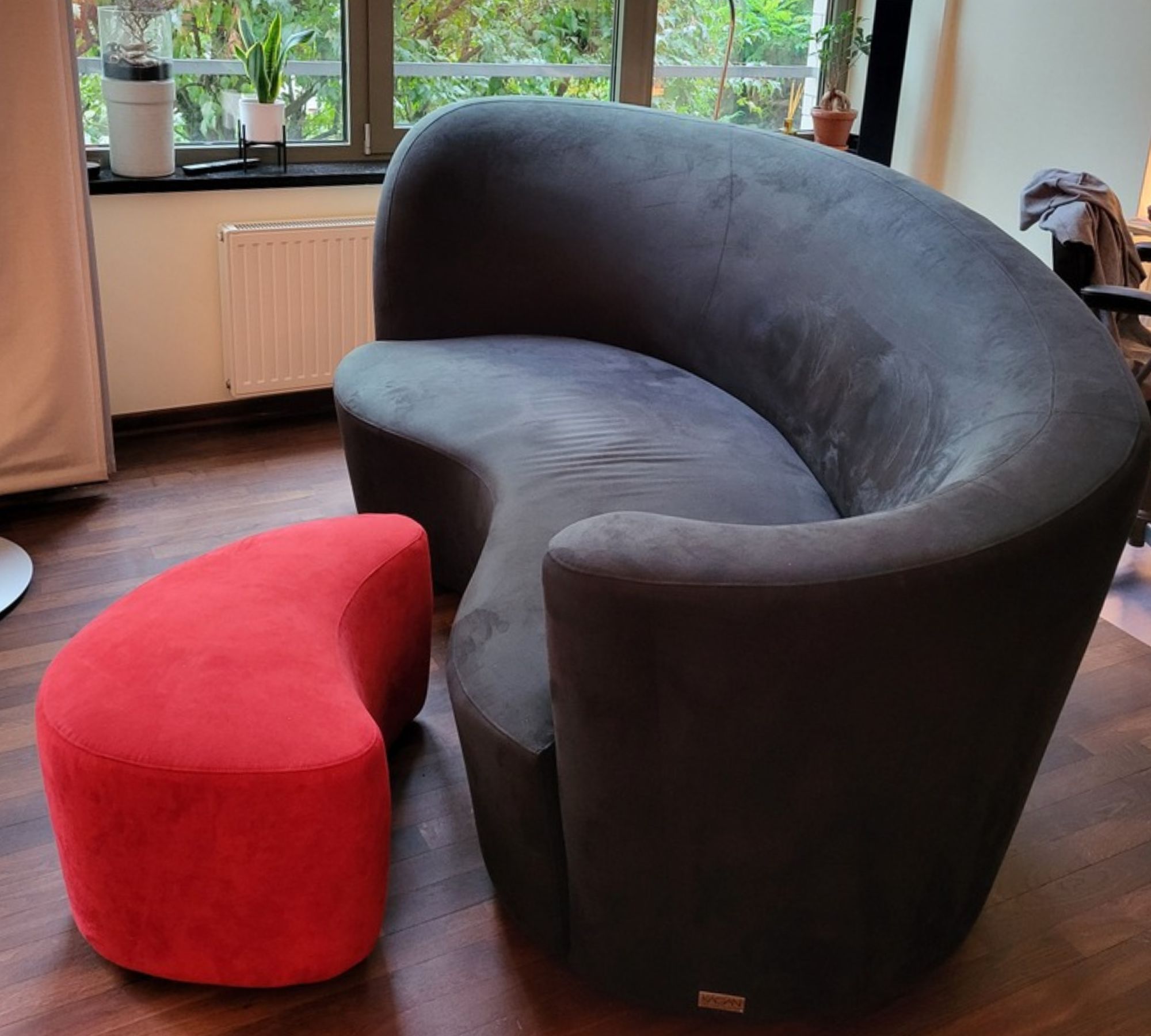 Vintage Sofa New York Collection Samt Schwarz