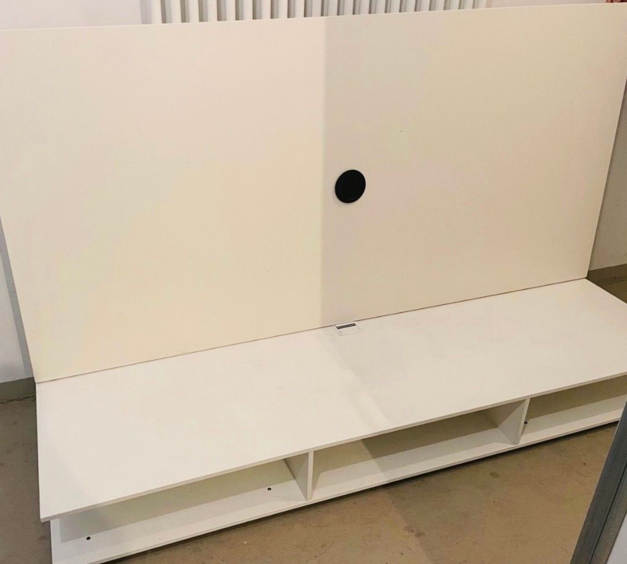TV-Board mit Rückwand Made in Italy Weiß