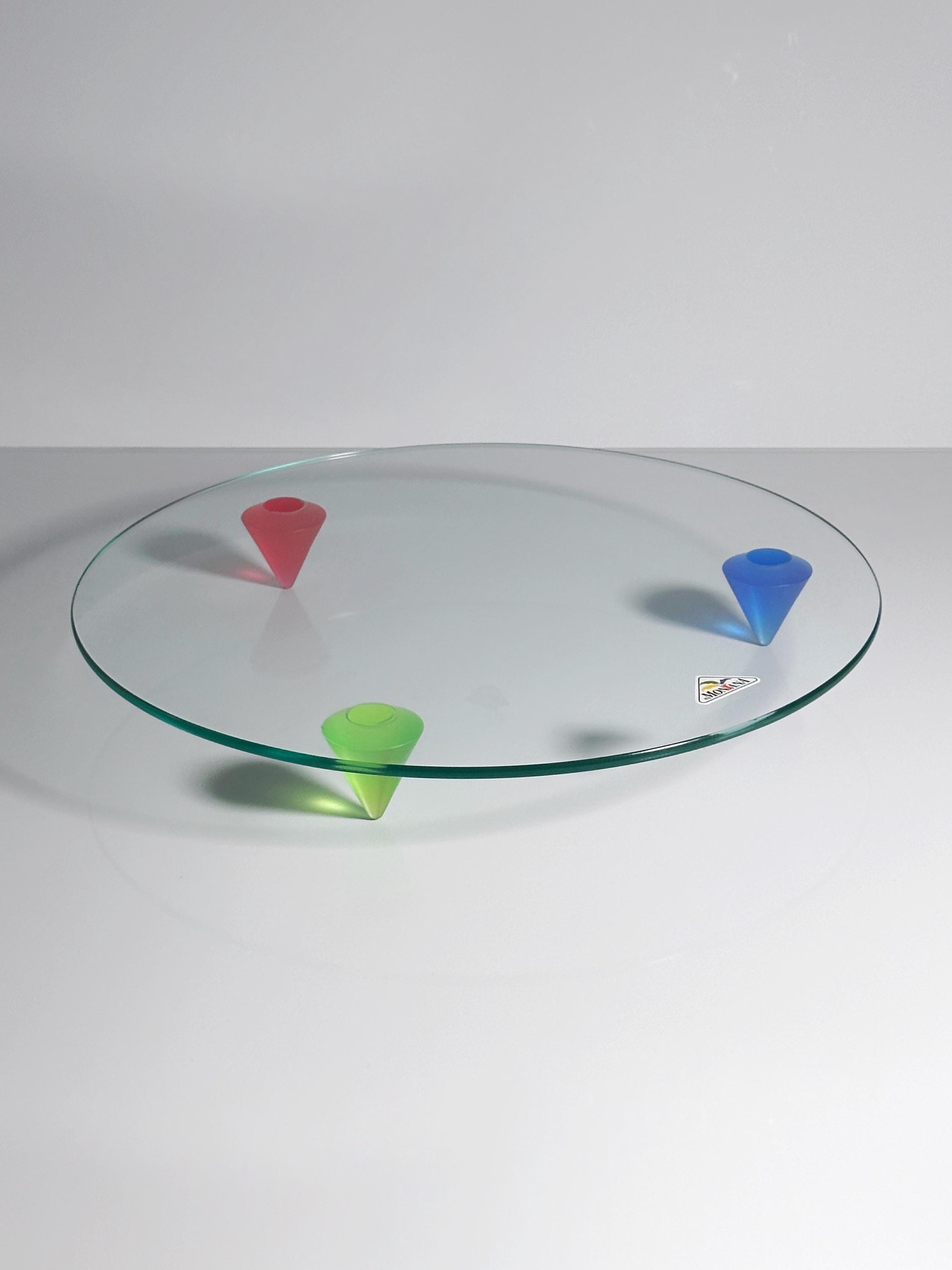 Vintage Postmodern Schale Glas 1980er Jahre