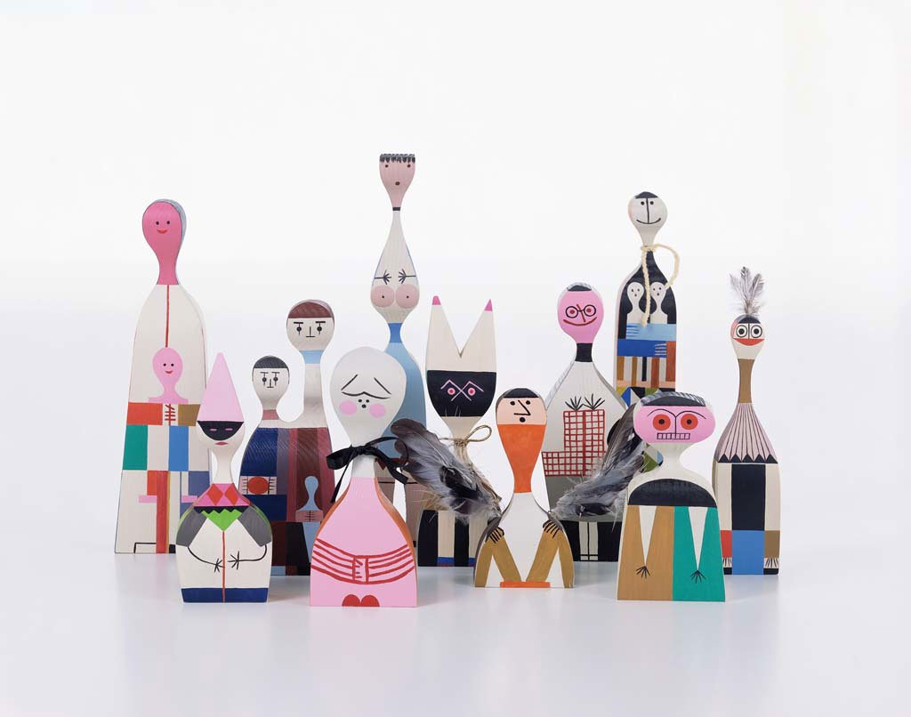 Wooden Doll Handbemalt Mehrfarbig