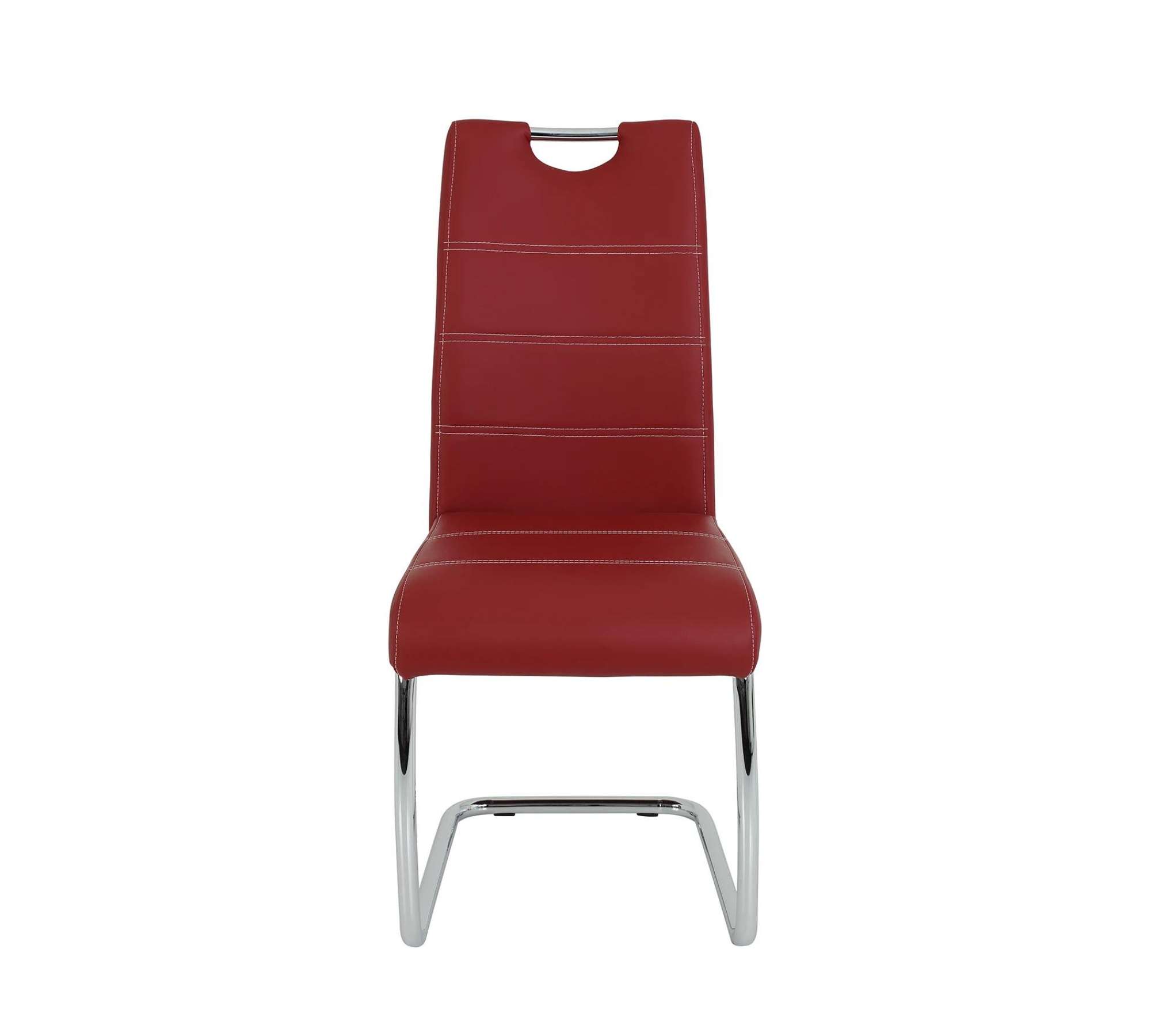 2x Freischwinger Kunstleder Metall Rot