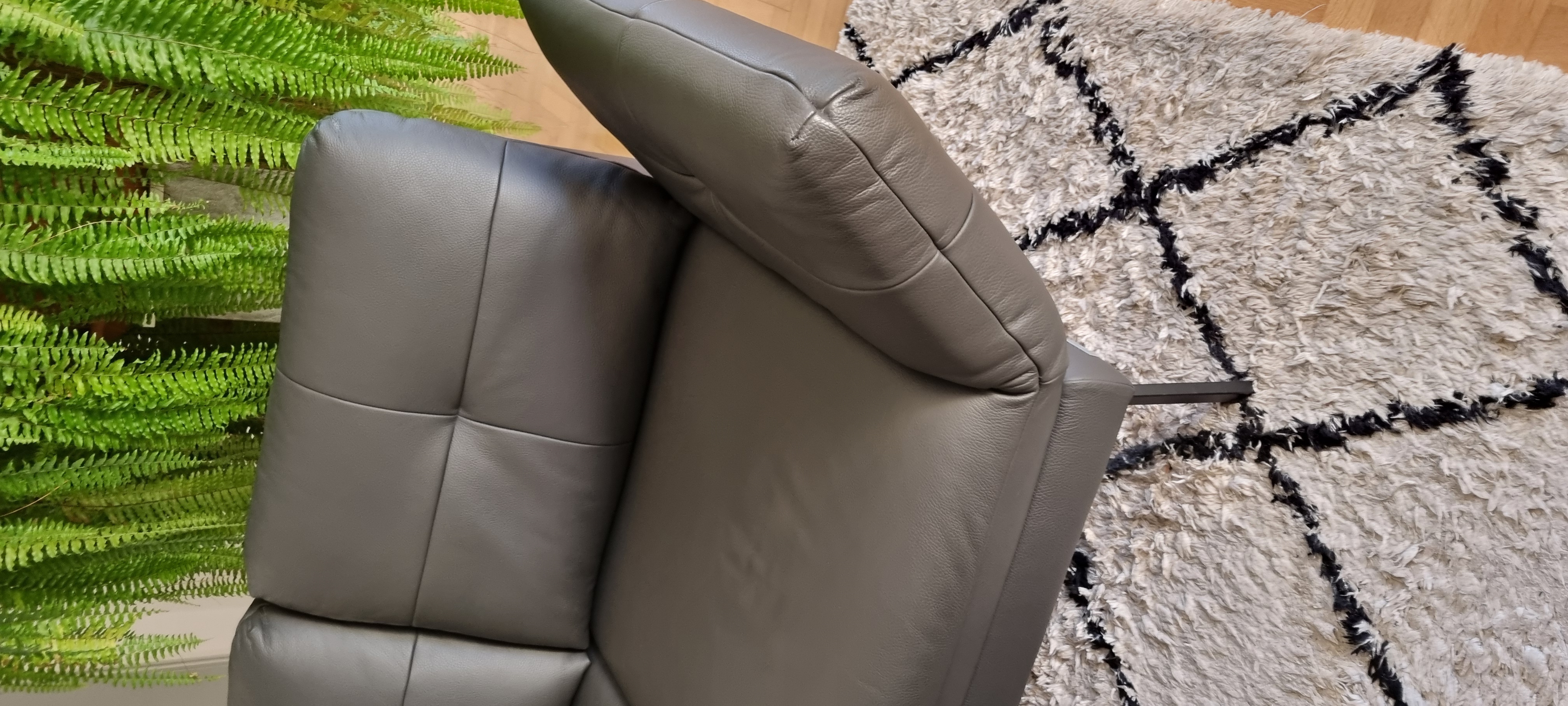 Assea Ecksofa Leder Anthrazit