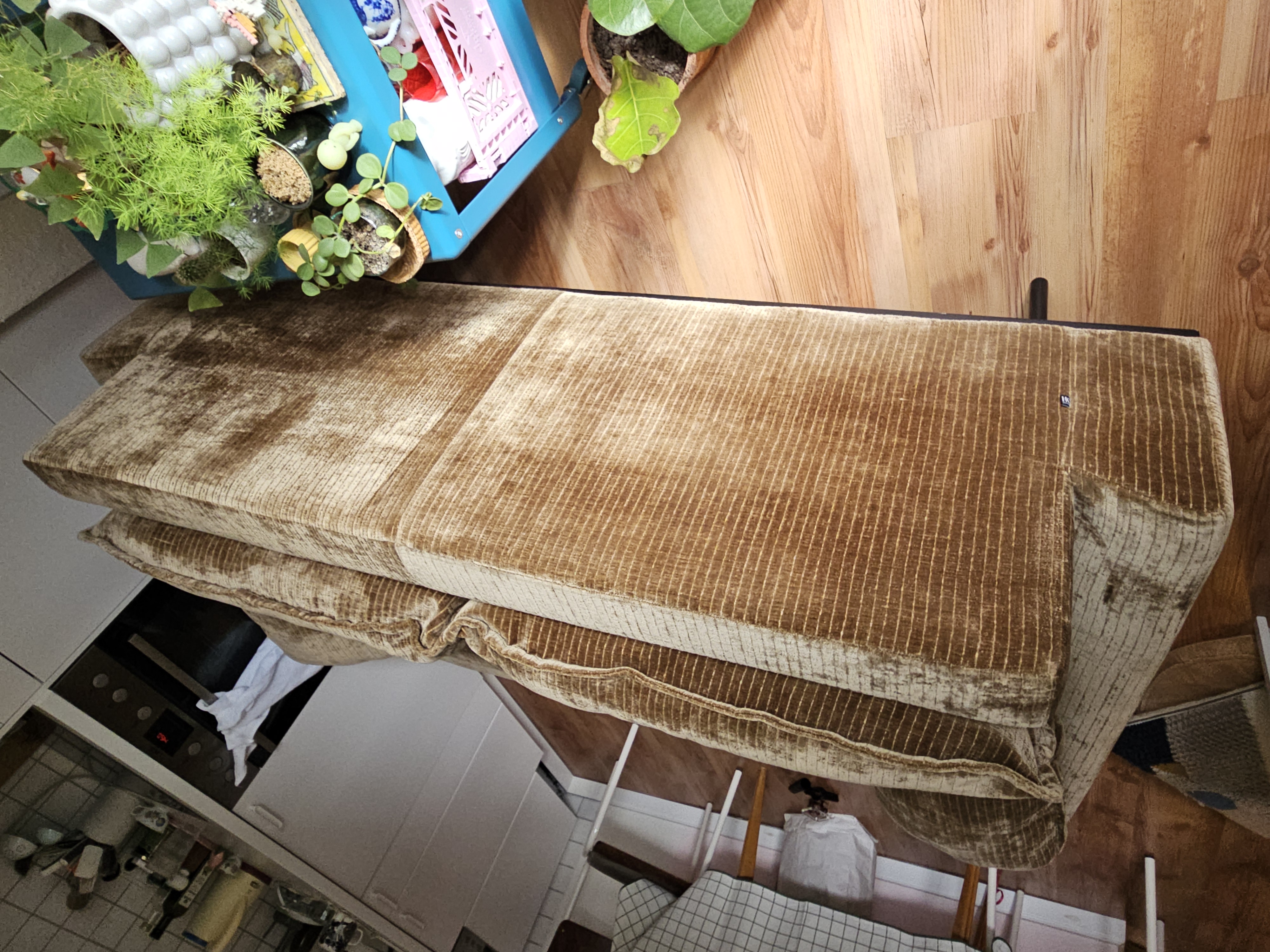 2-Sitzer Sofa Cordsamt Altgold