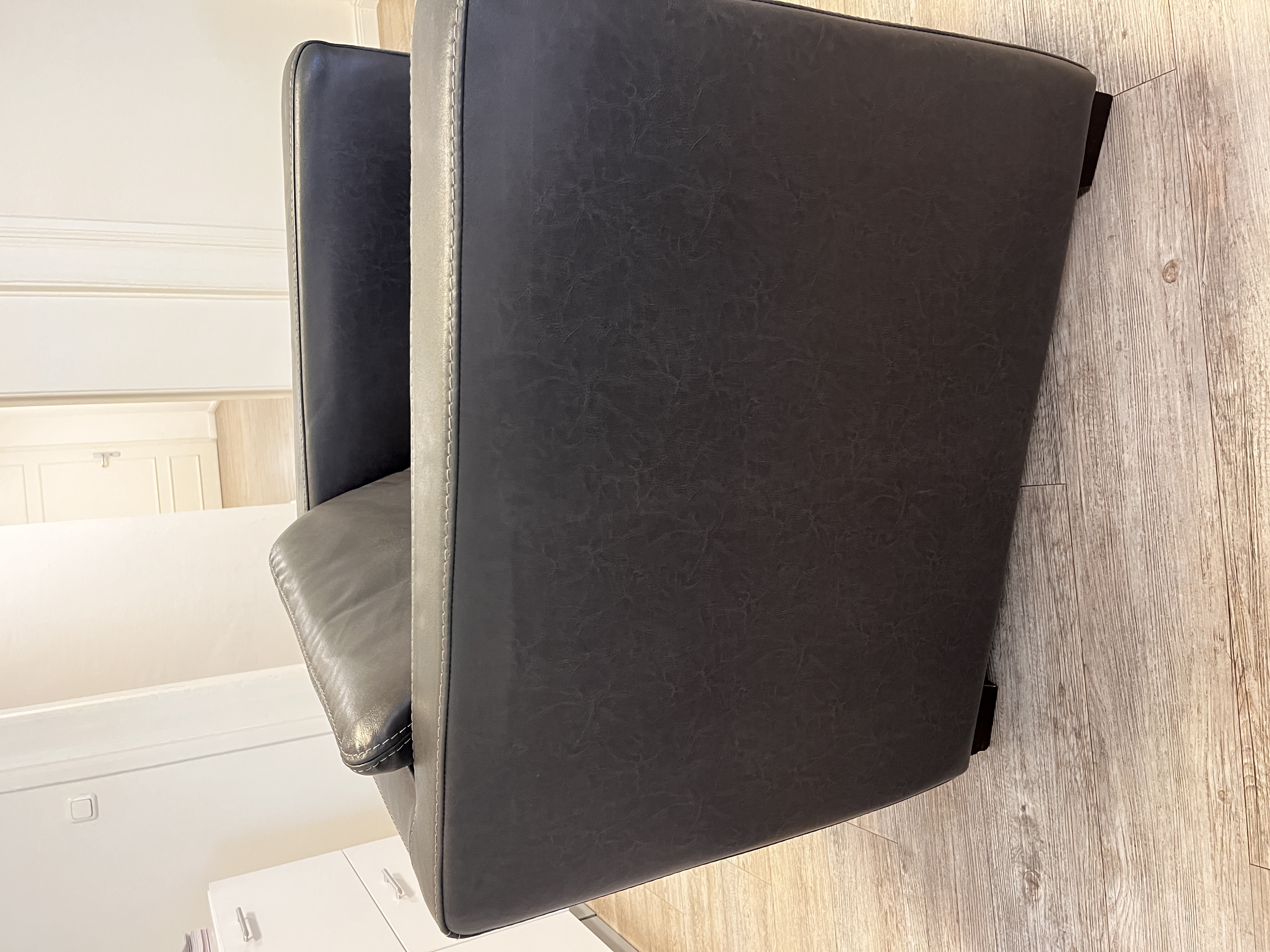 Ledersessel Graubraun 