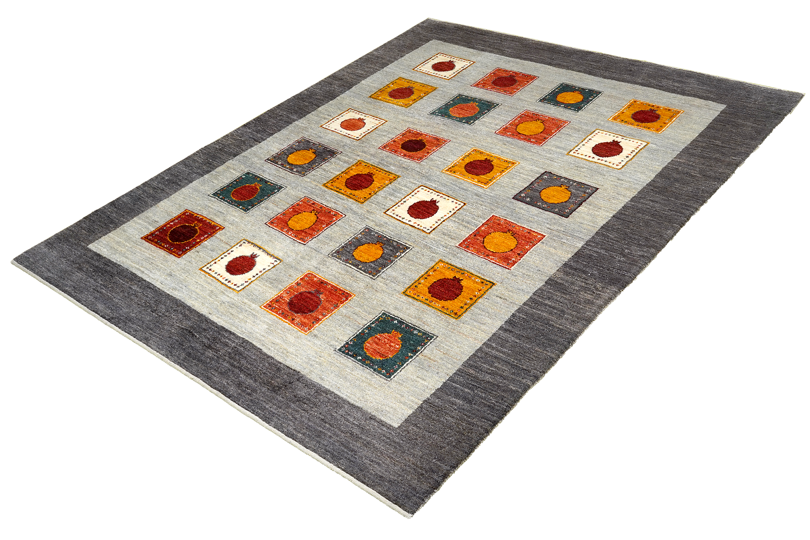 Rizbaf Gabbeh Carpet Wool Grey