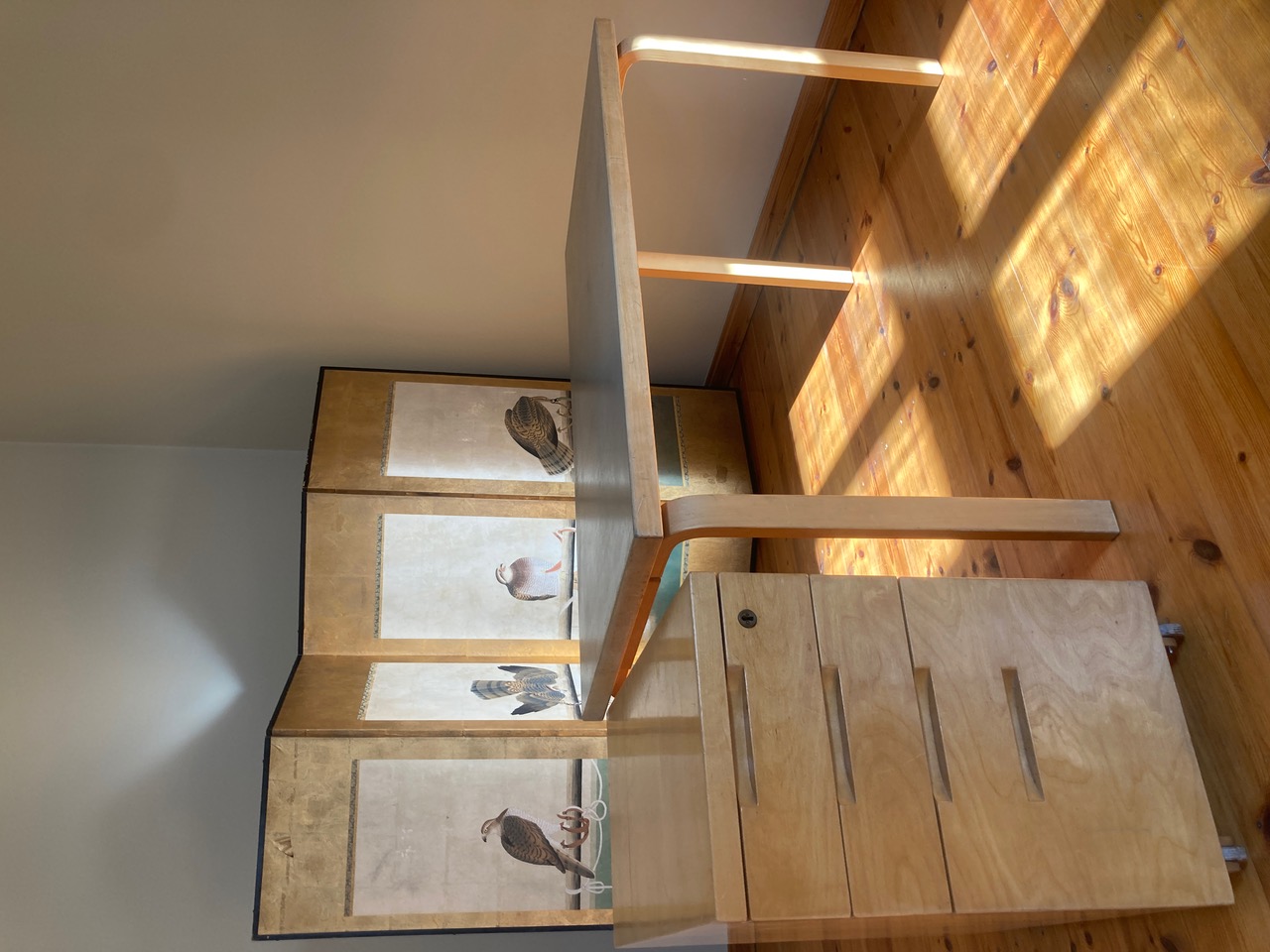 Vintage Alvar Aalto L-leg Schreibtisch & Rollcontainer Natur