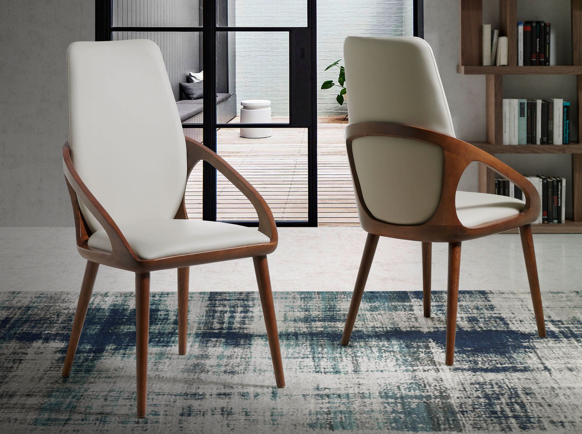 Dining chair faux leather cream
