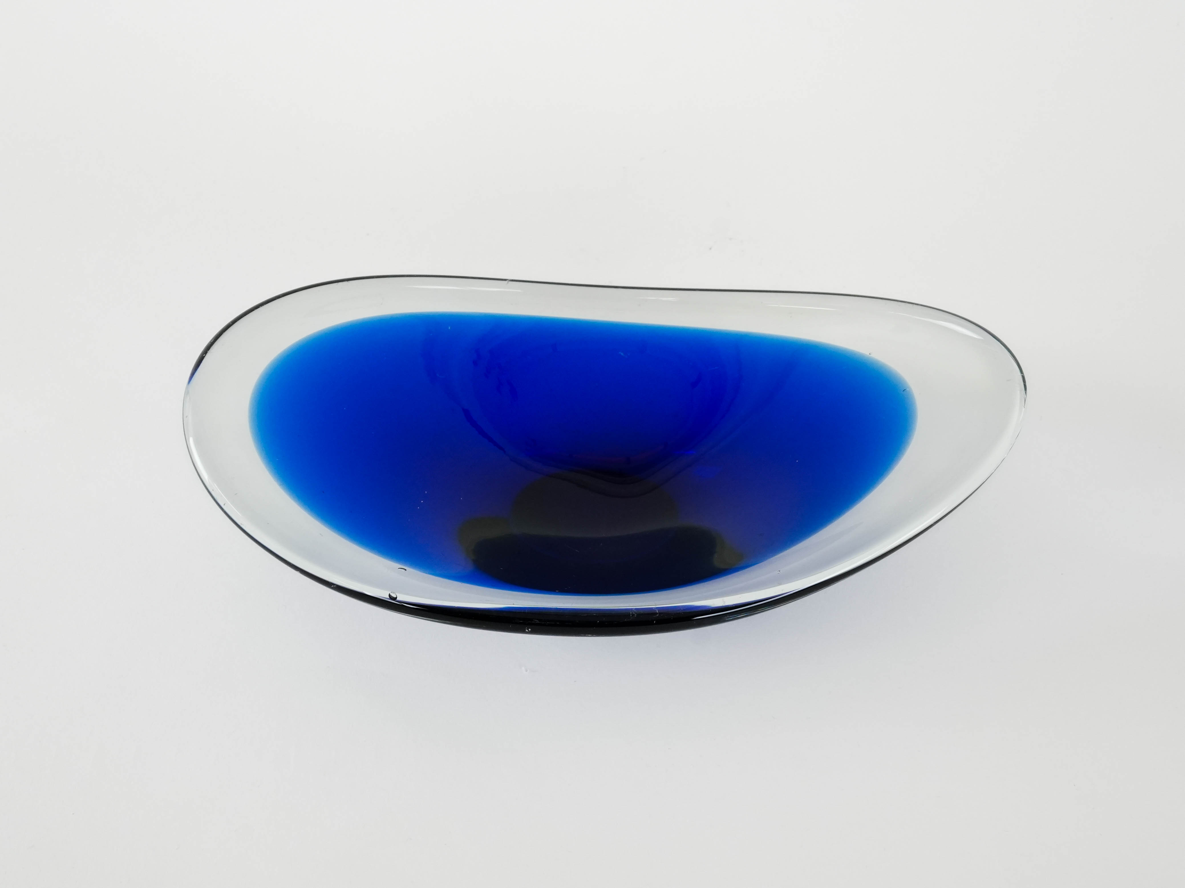 GlasschaleBlau Transparent 1970er Jahre