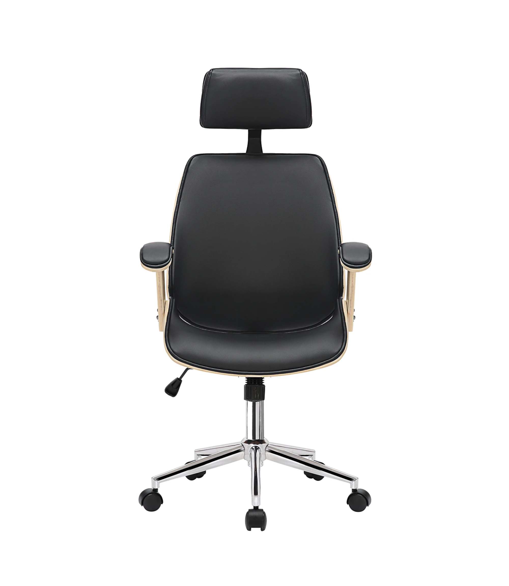 Bürostuhl Kunstleder Stahl Schwarz