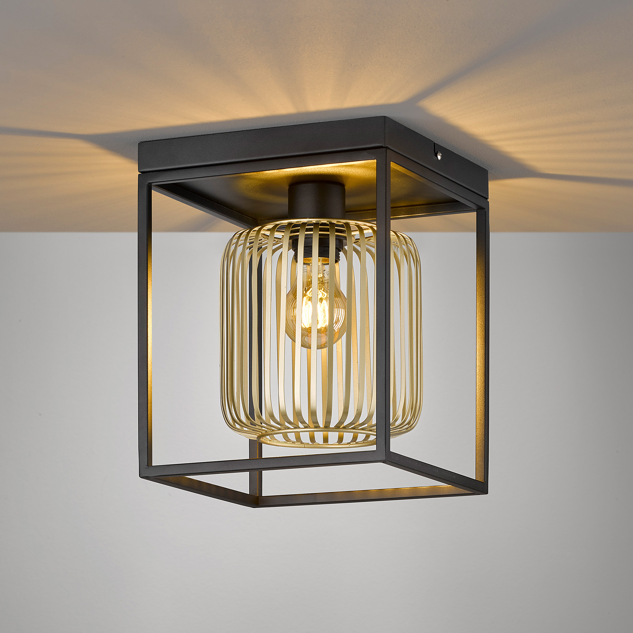 Deckenleuchte Caydo Schwarz Gold