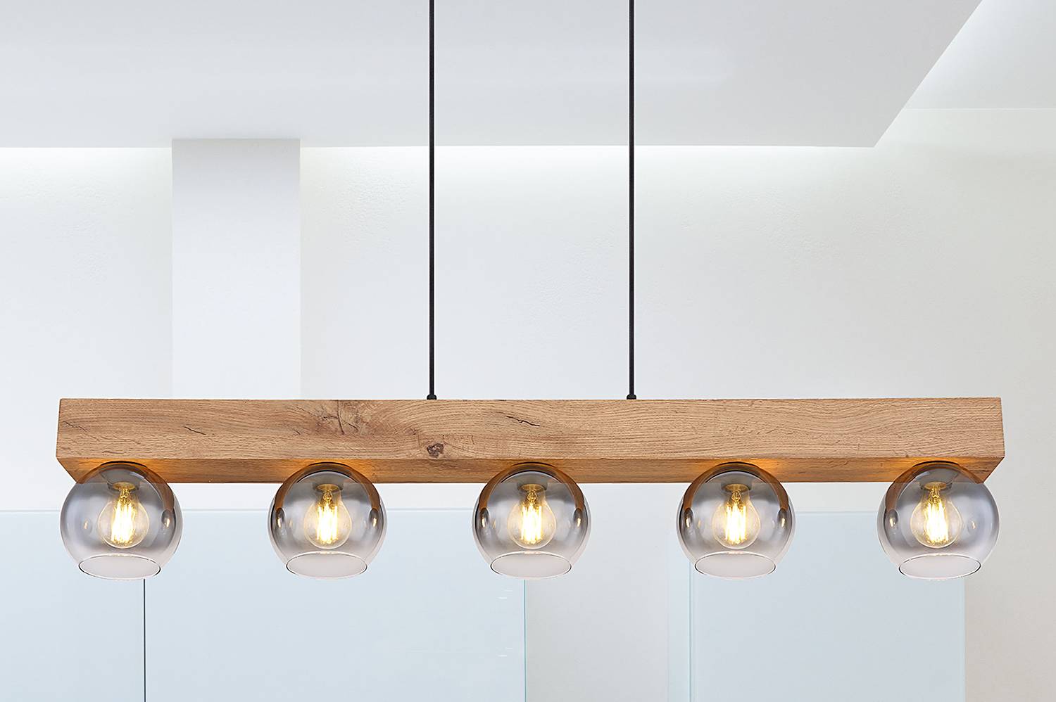 Moitas Typ B Pendelleuchte Farbglas Eisen 5-flammig