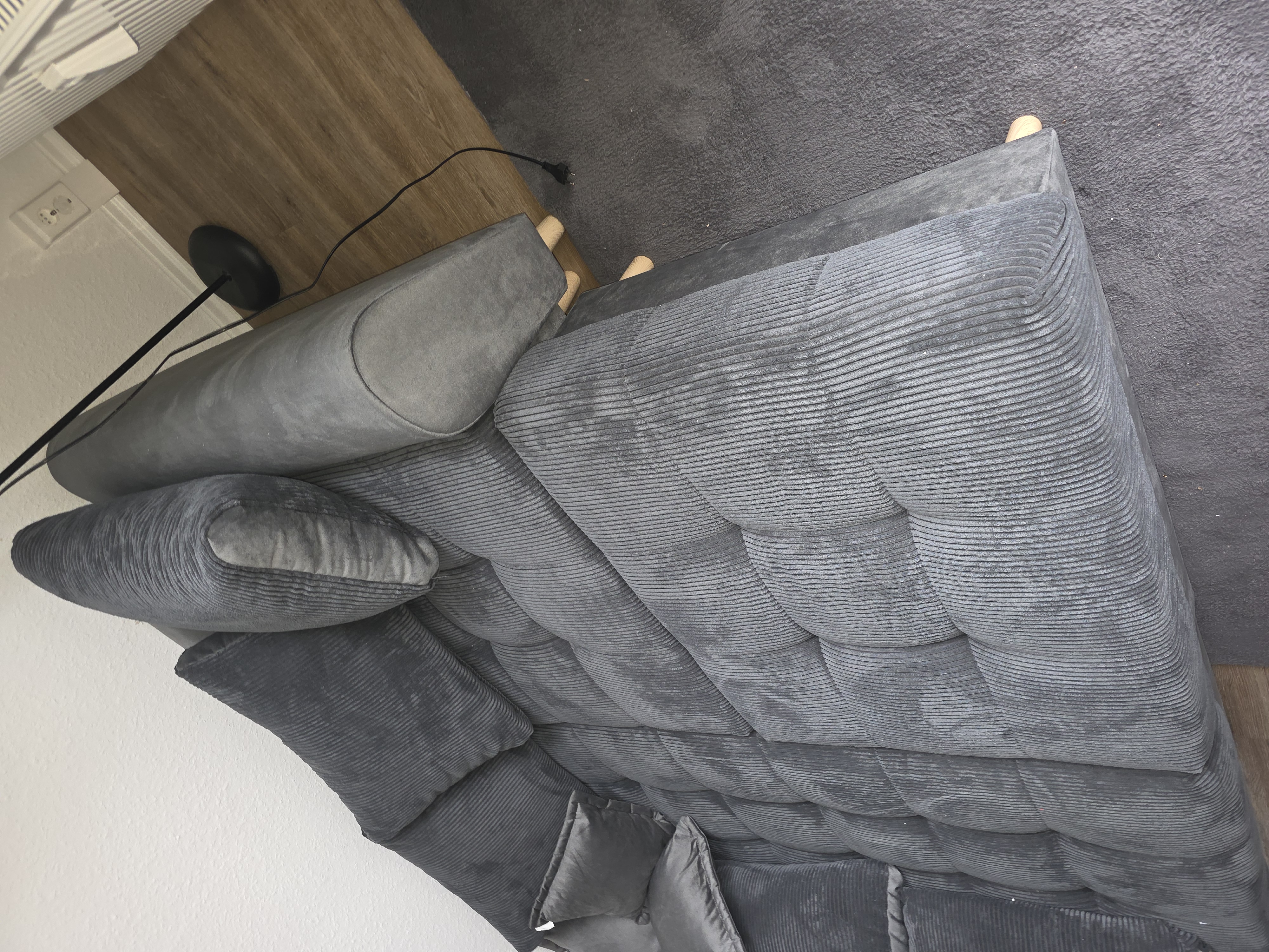 Corner sofa with stool Anthracite