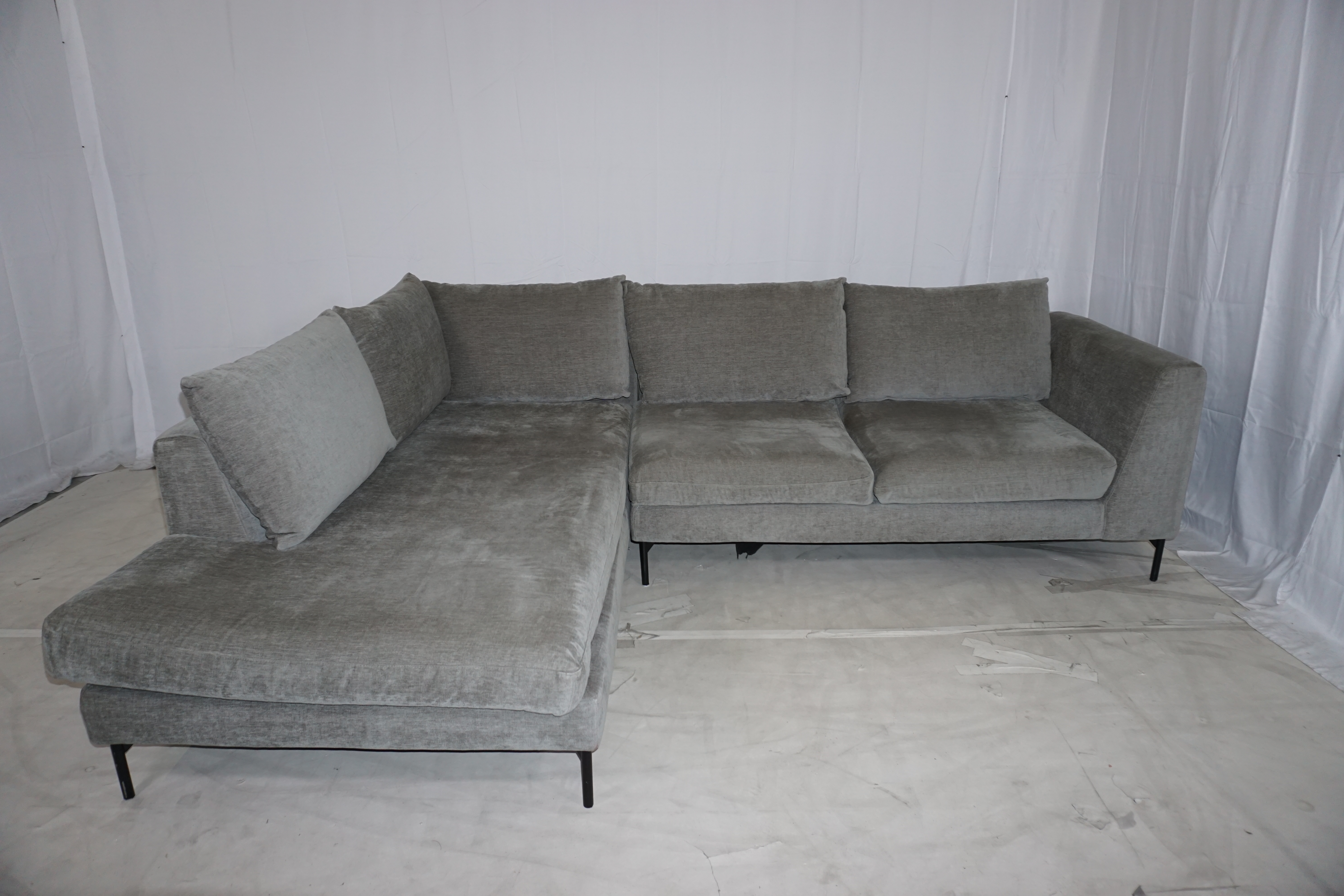 Noa Ecksofa Récamiere Links Planet Grey Green