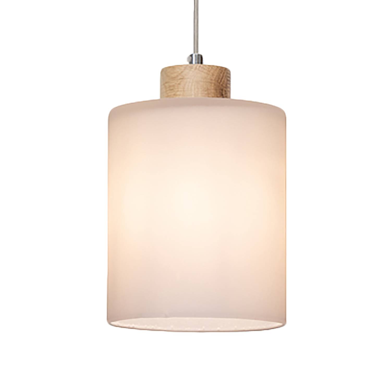 Zefir II Pendelleuchte Milchglas Eiche 1-flammig