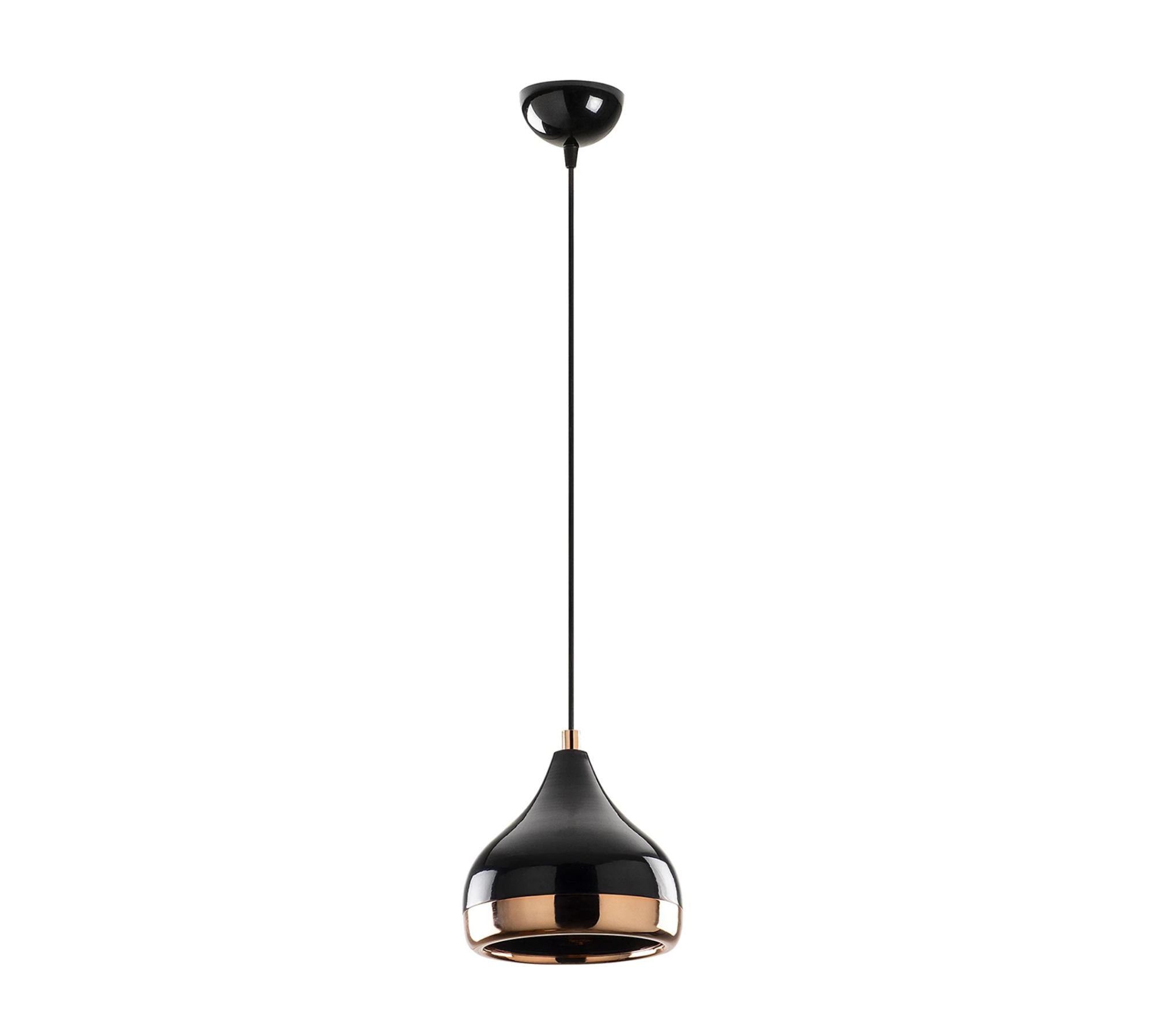 Pendelleuchte 1-flammig Glas Metall Schwarz Gold