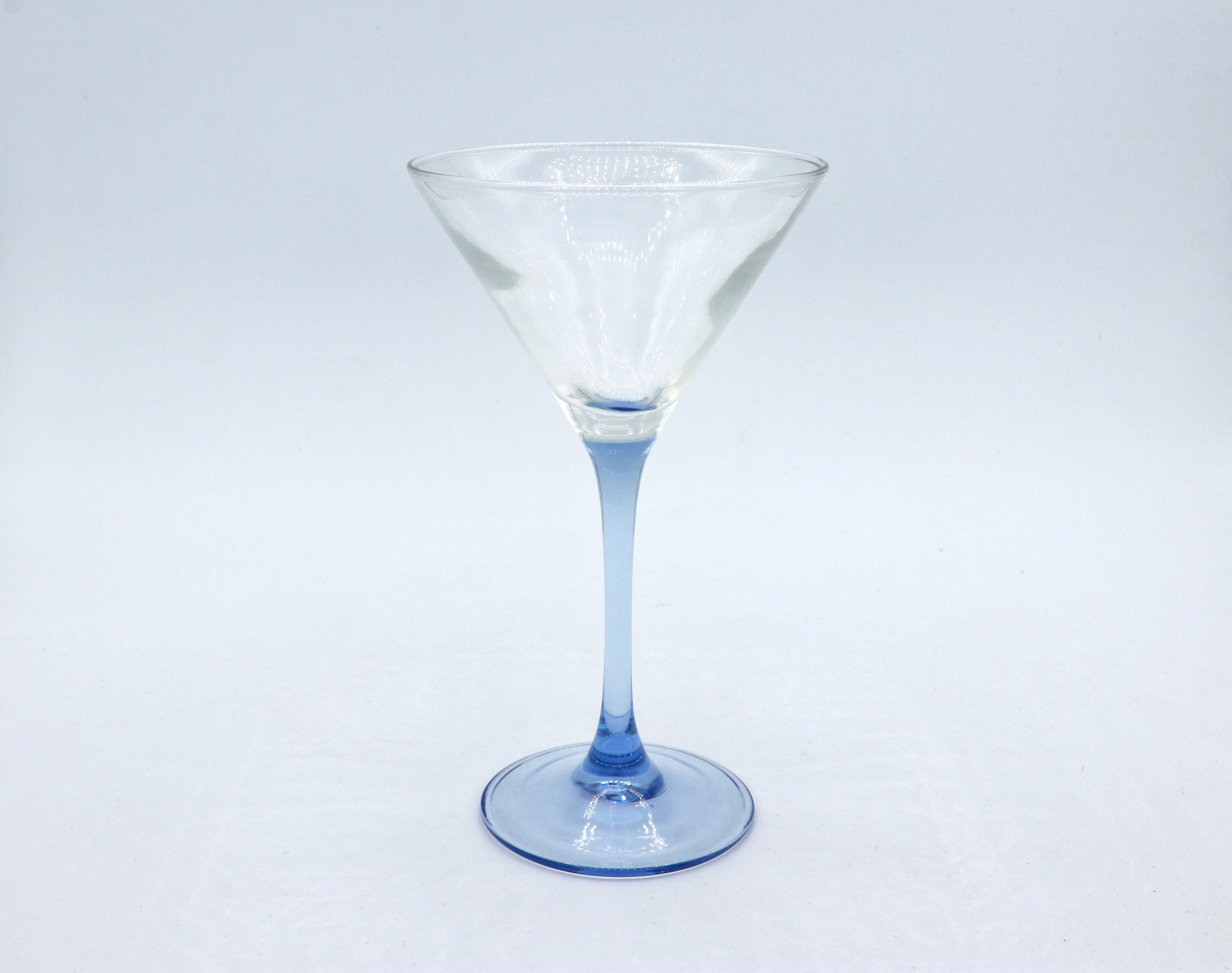 4x Vintage Martiniglas Hellblau 1980er Jahre