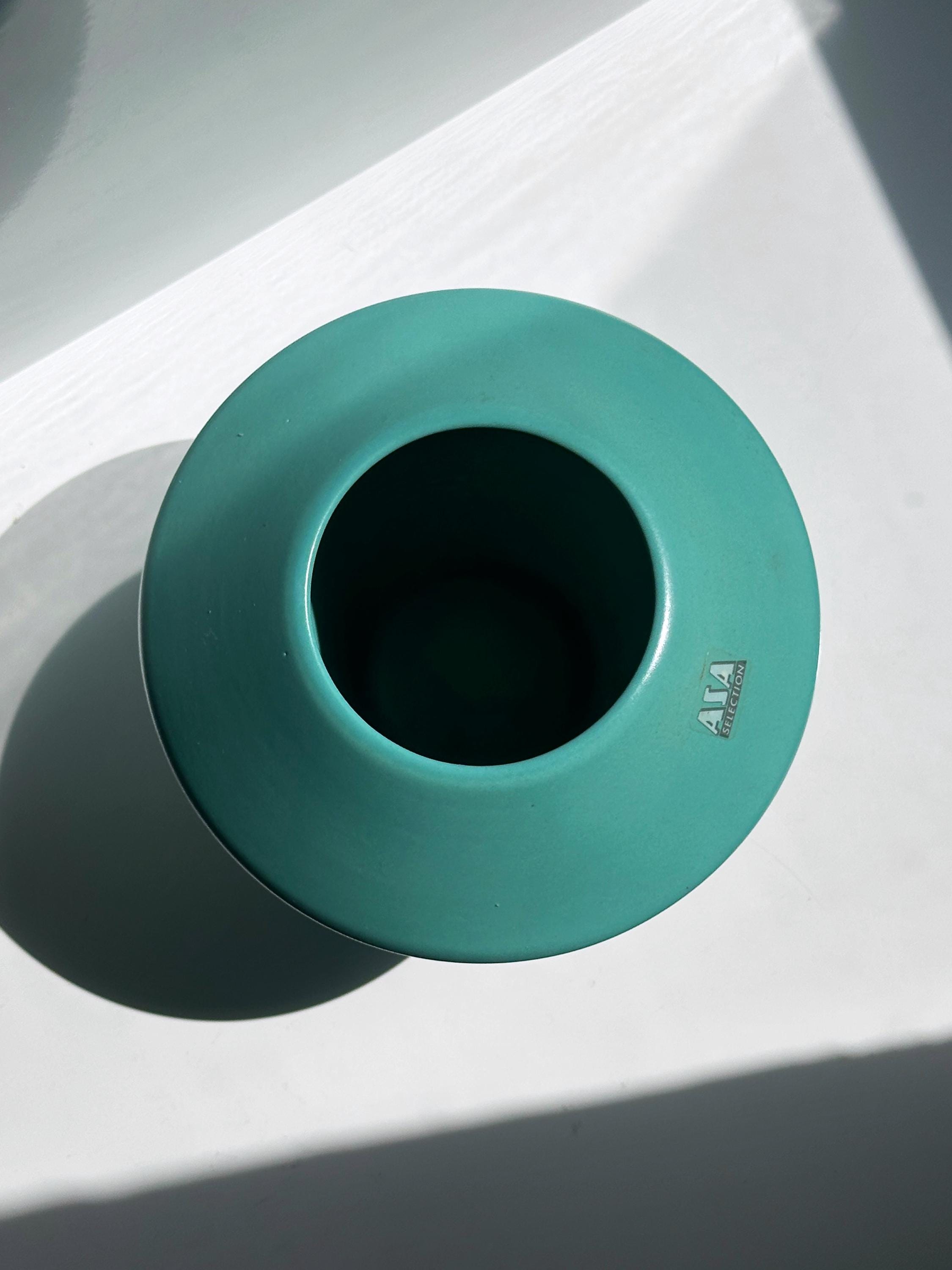 Vintage Vase Keramik Türkis 1990er Jahre