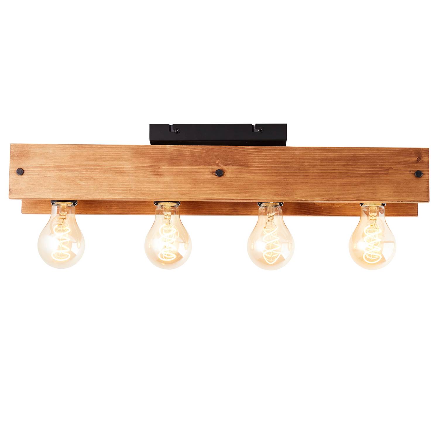 4-Flammig Deckenleuchte Calandra II Kiefer teilmassiv Eisen