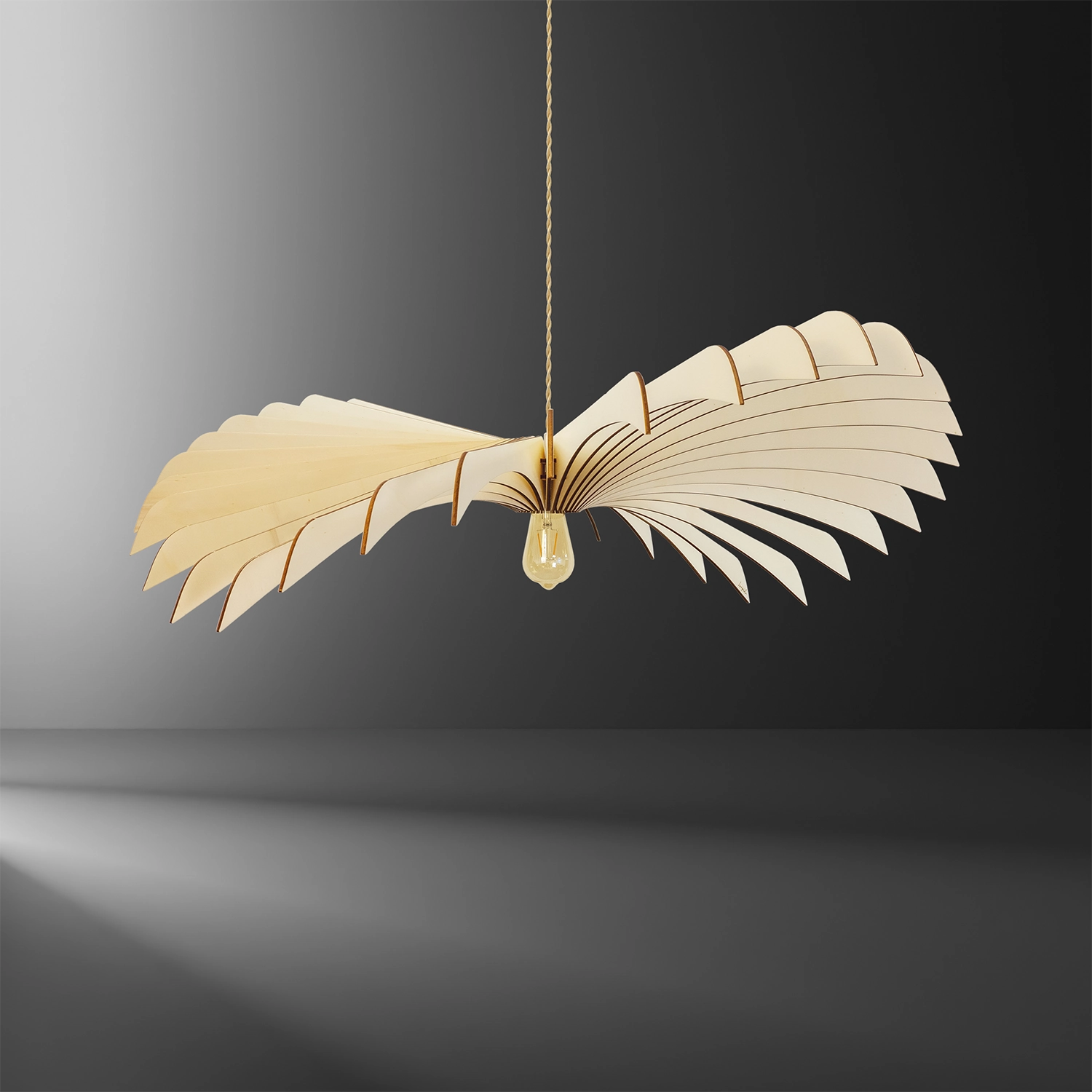 Aigle Pendelleuchte Holz Weiß 80cm