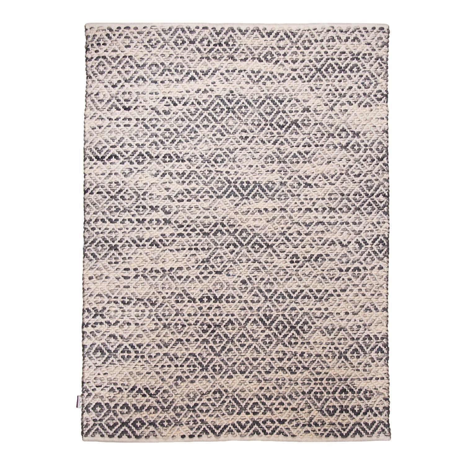 Smooth Comfort Diamond Carpet Wool Cotton Grey