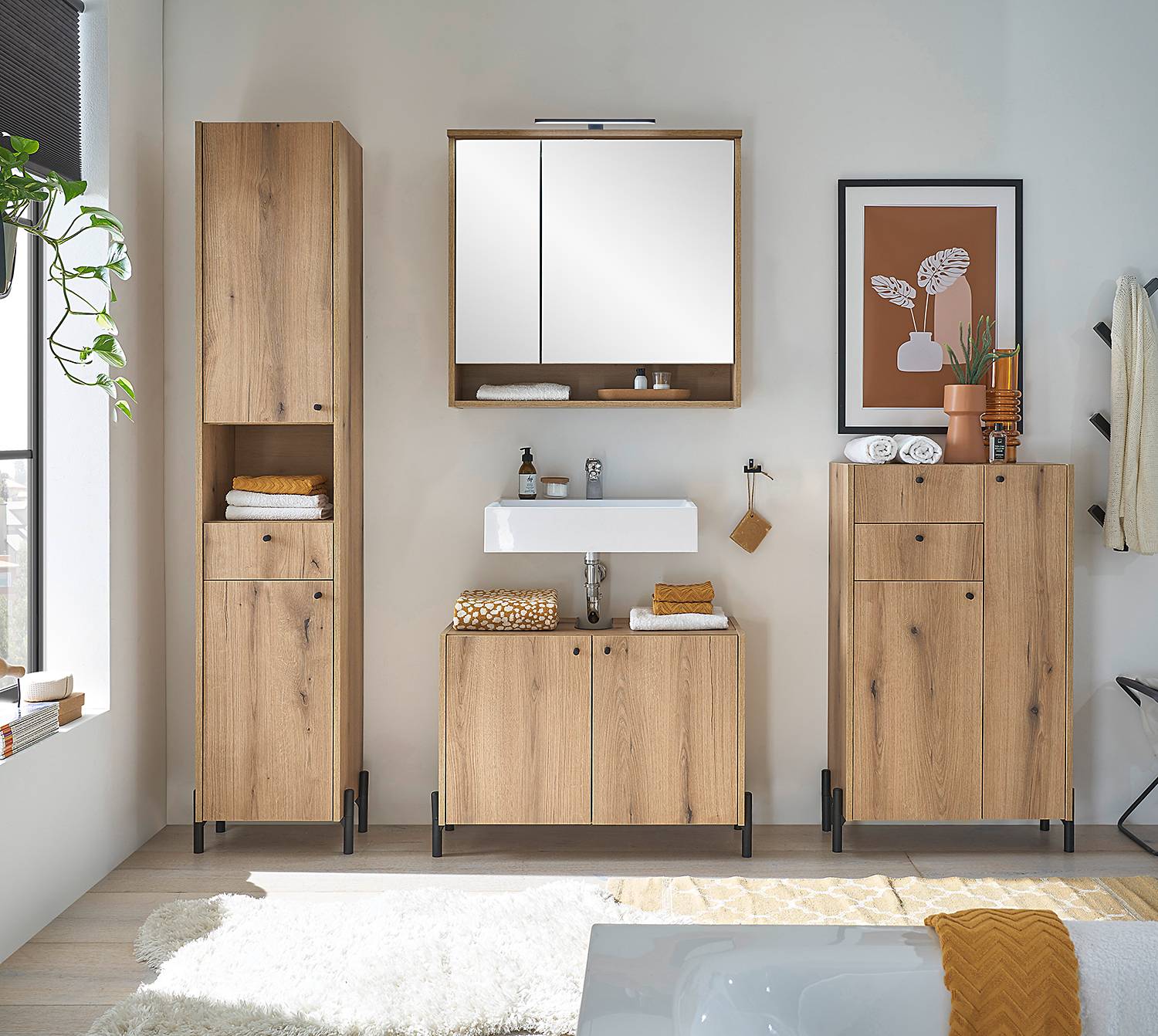 Mirror Cabinet Bouchoux Oak Coast Decor
