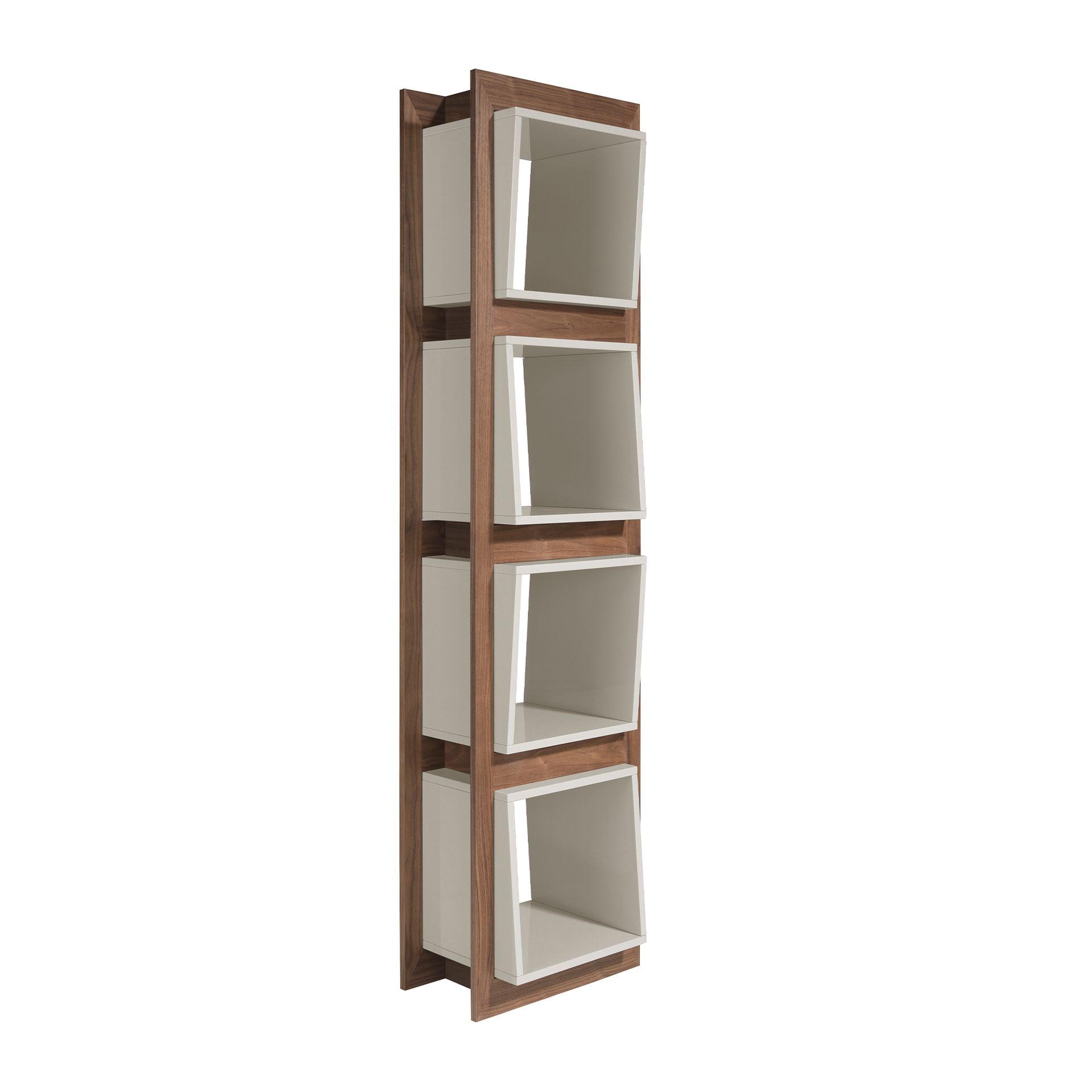 Cube Walnut veneer bookcase