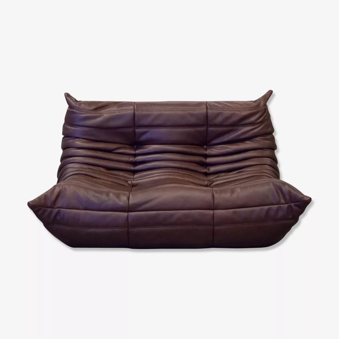 Togo Sofa 2-Sitzer Pull-Up-Leder Schokoladenbraun