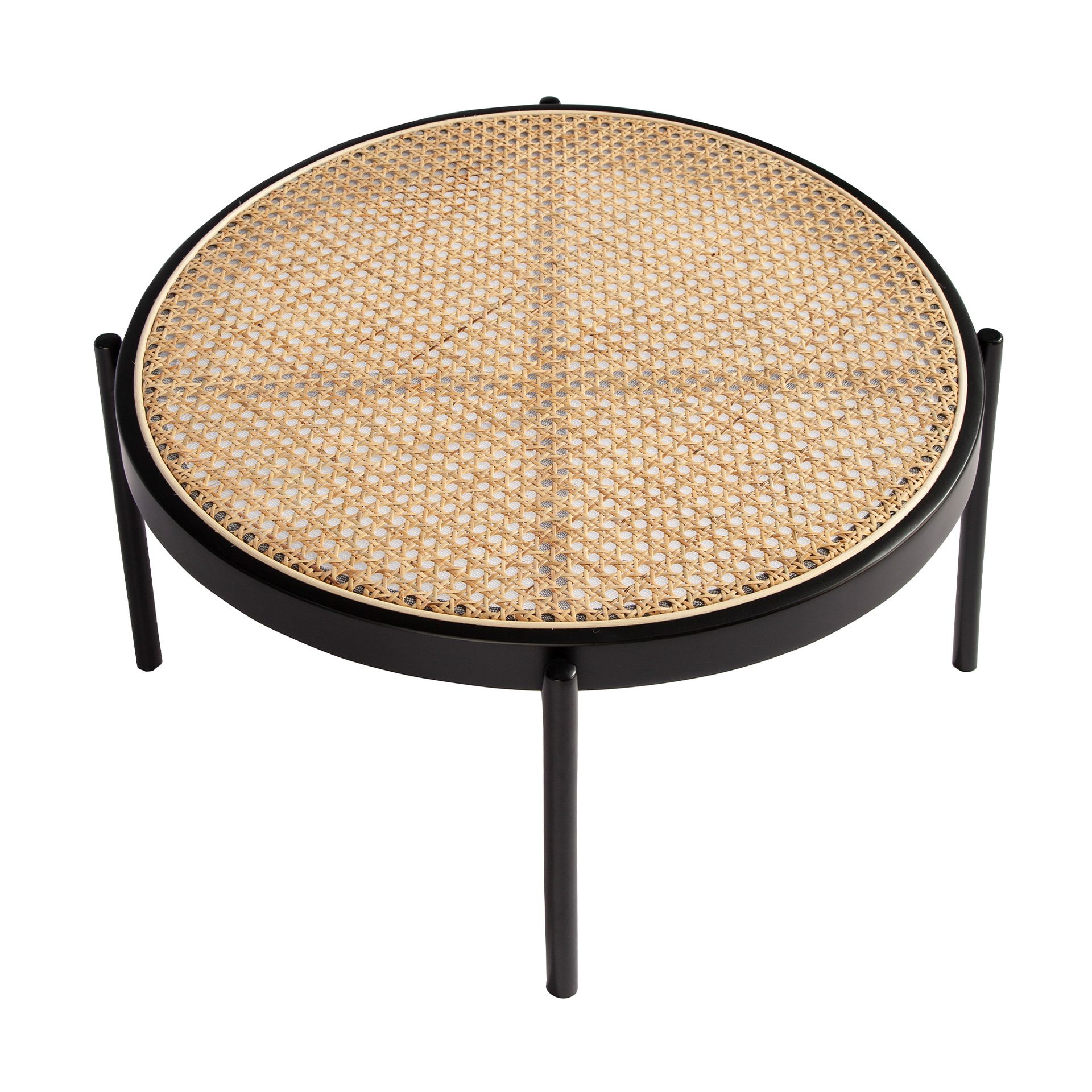 2111 Coffee table rattan stainless steel brown