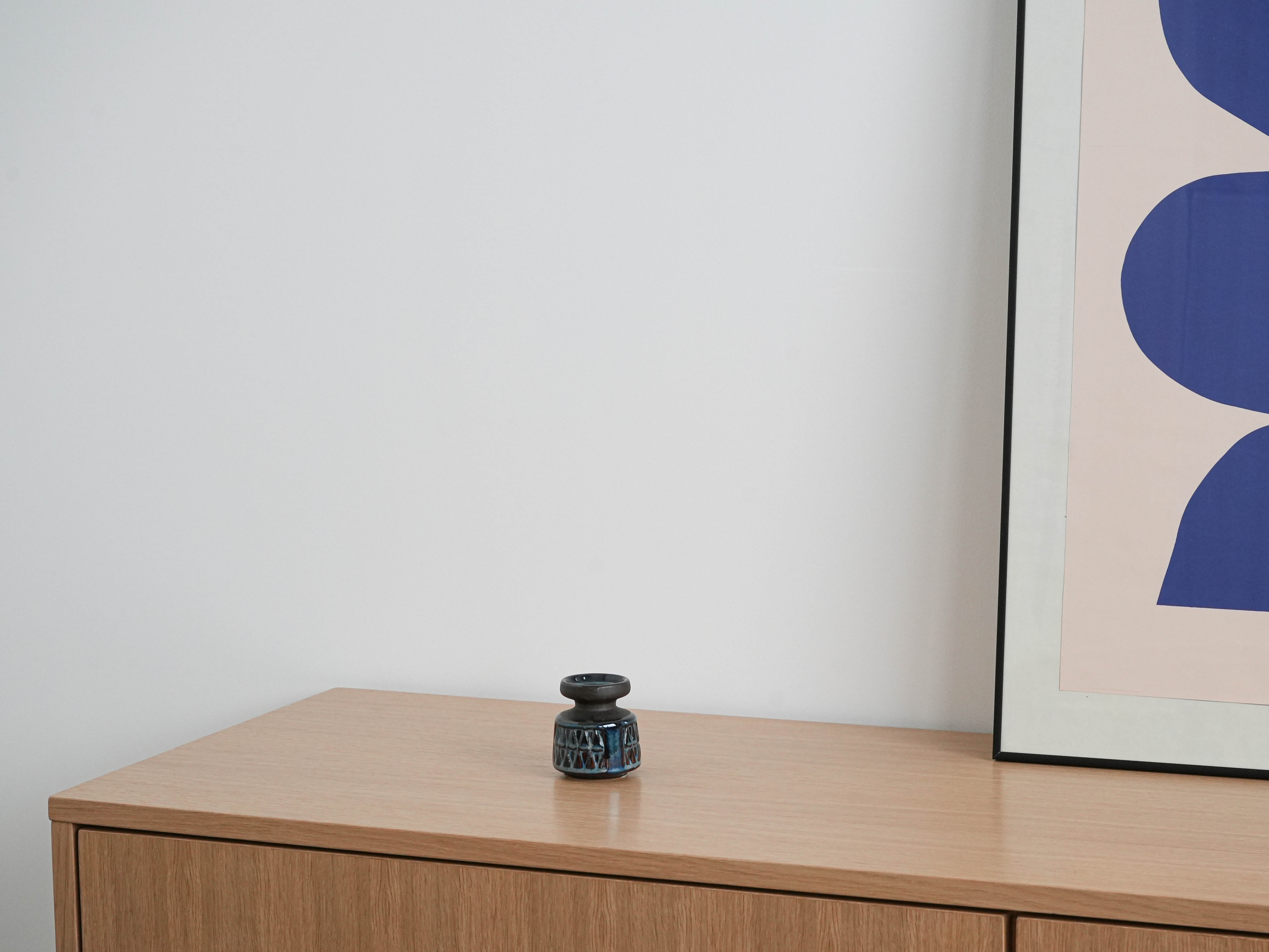 Ceramic Candle Holder Blue