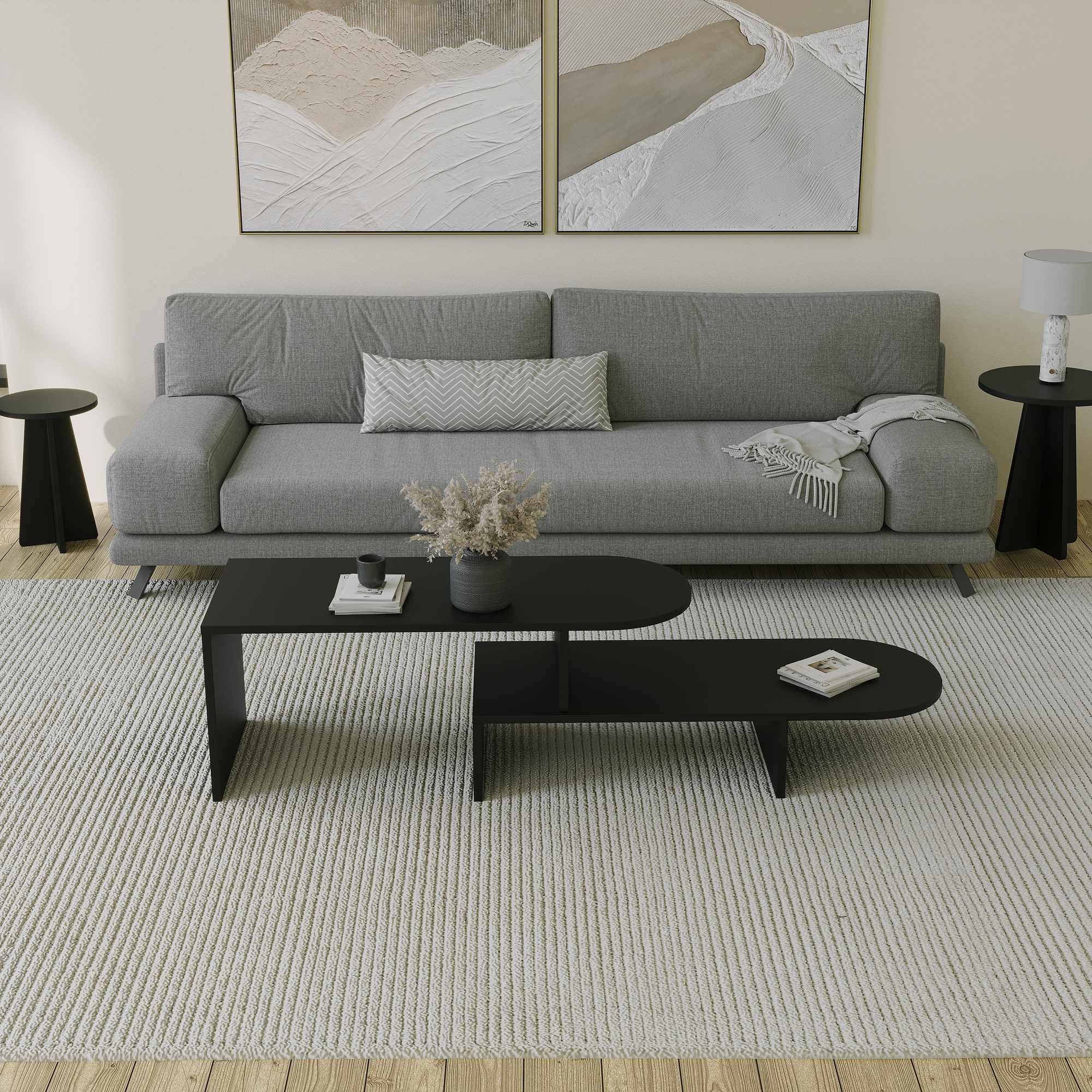 Puzzle Couchtisch Schwarz