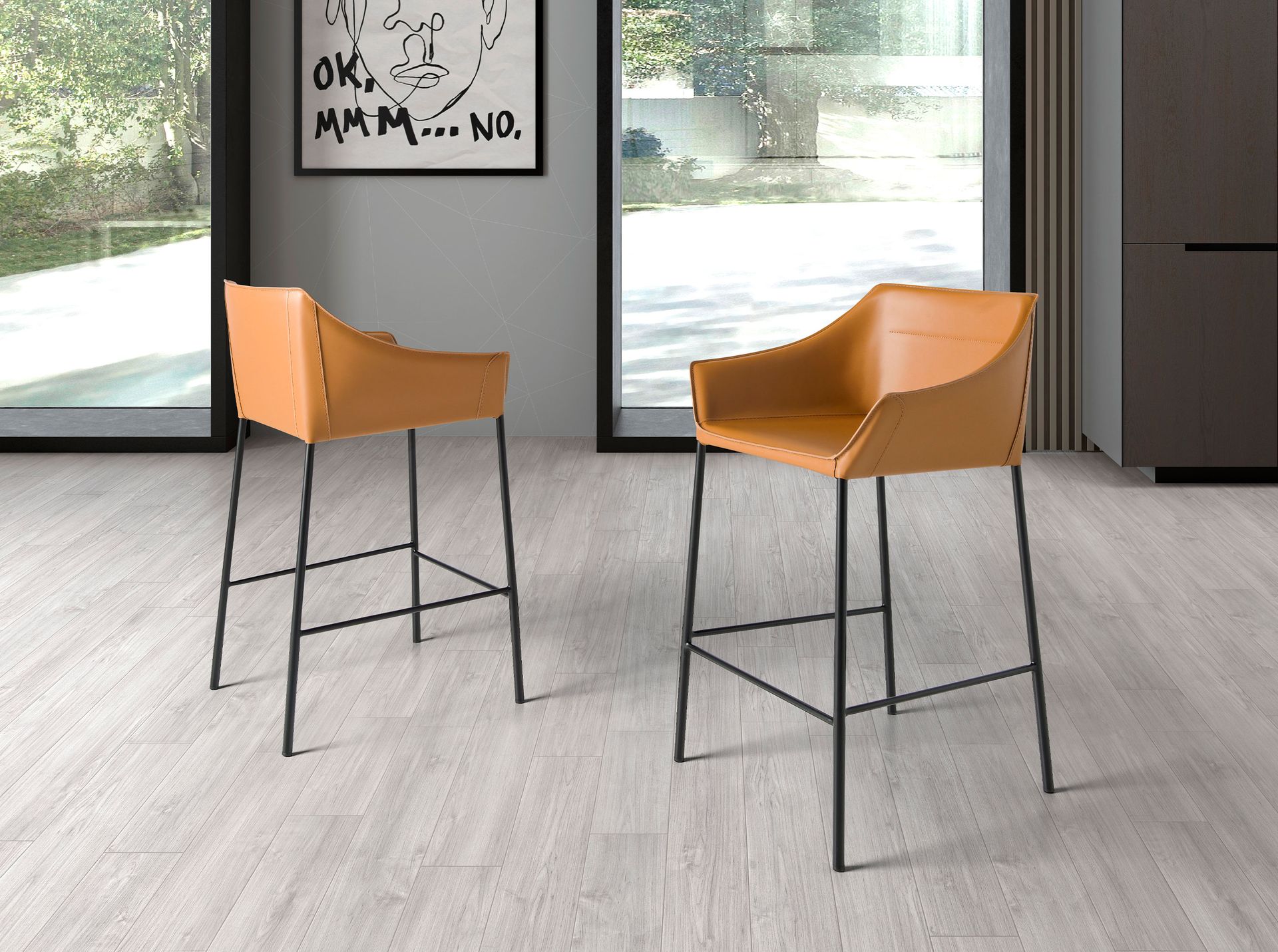 Bar stoolArtificial leatherBrown