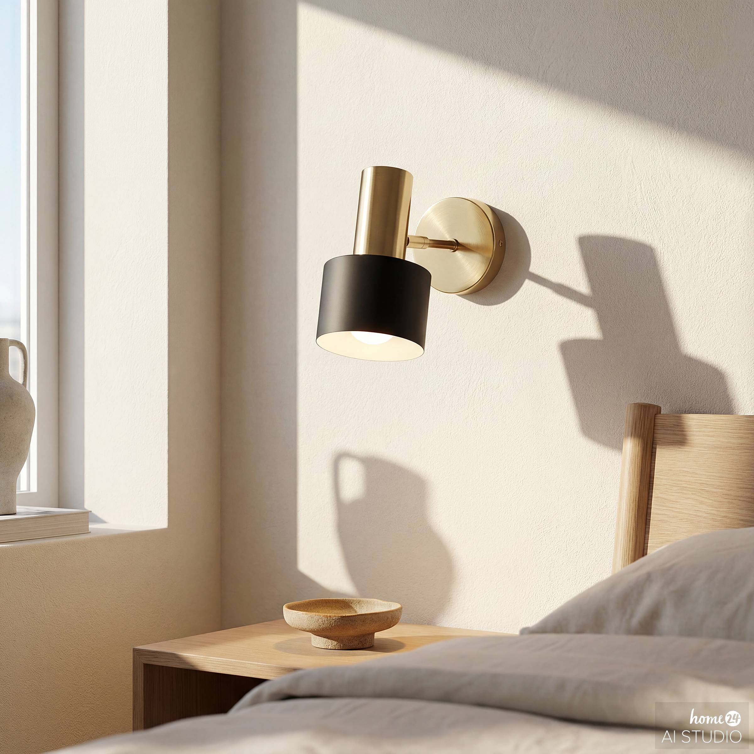 Wall lamp AHMA with rechargeable battery bulb