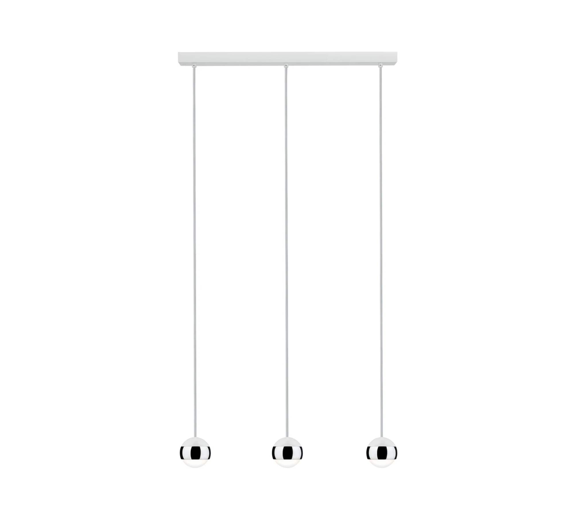 LED Pendelleuchte 3-flammig Glas Chrom