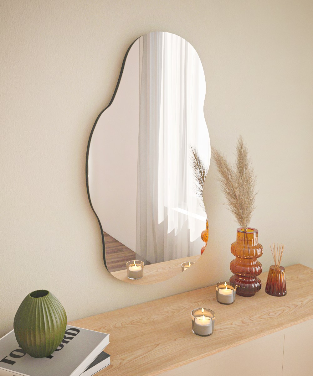 Flow Mirror Black 40cm x 72cm