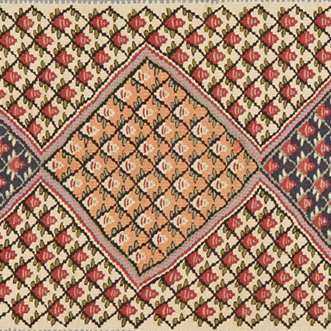 Kilim Senneh Teppich Braun