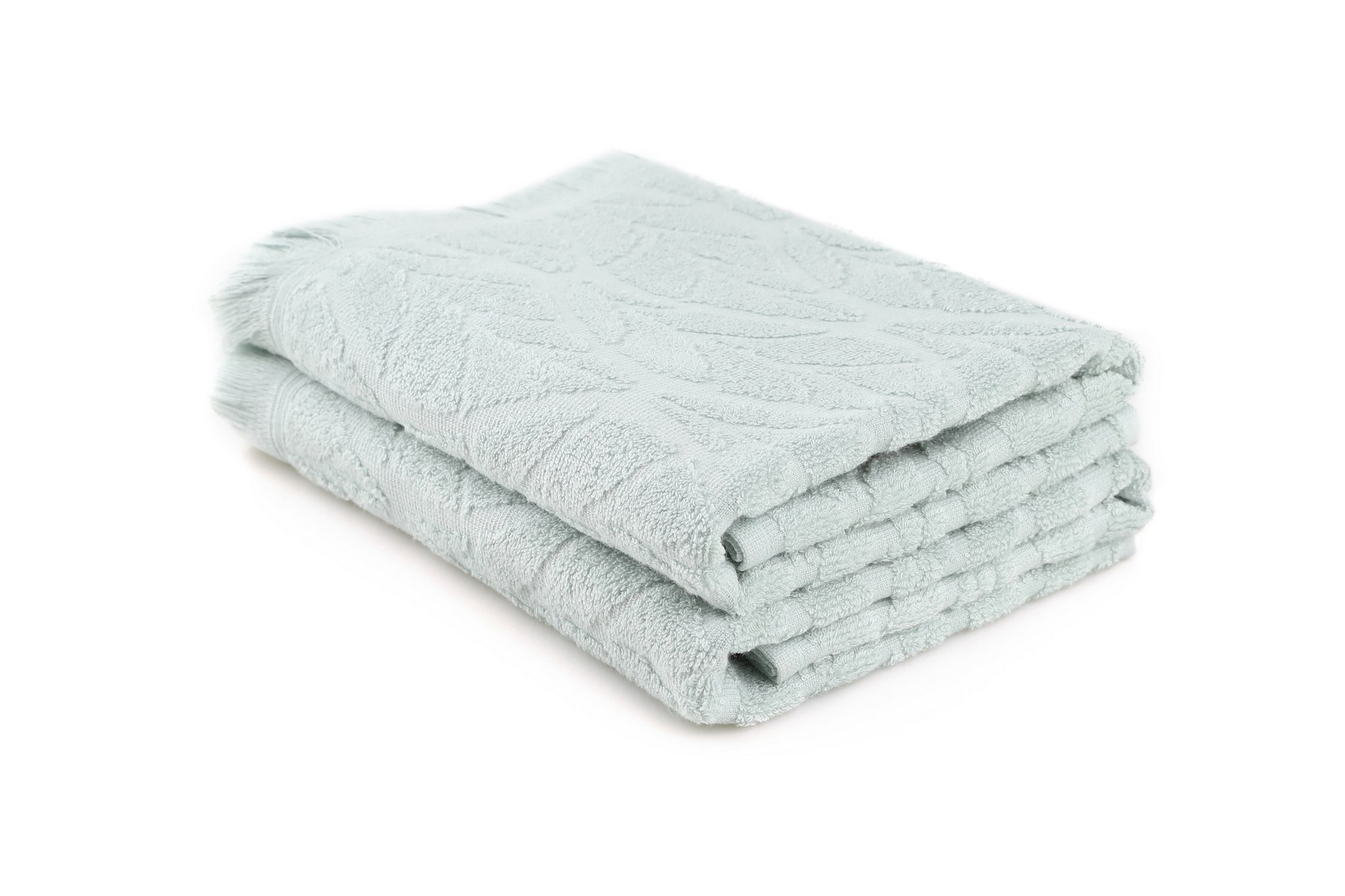 Leaf Bath Towels Cotton Mint