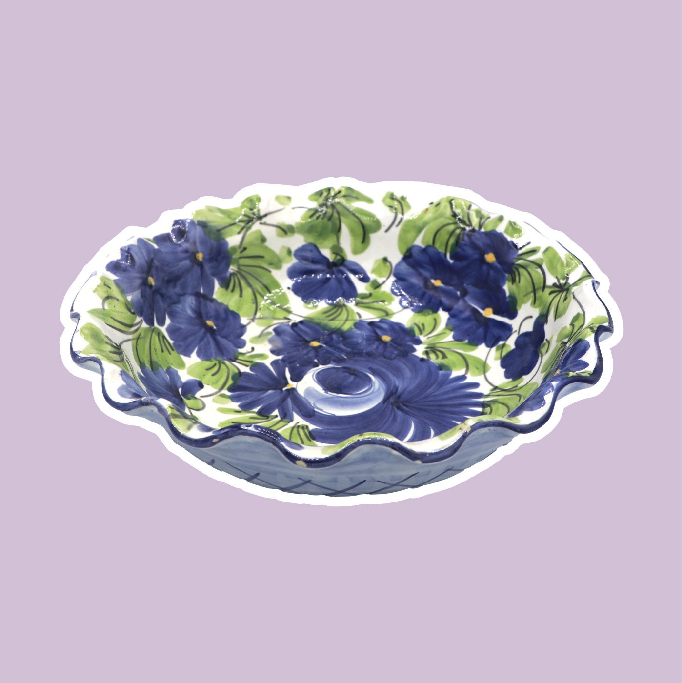 Vintage bowl with wavy edge Ceramic 1970s