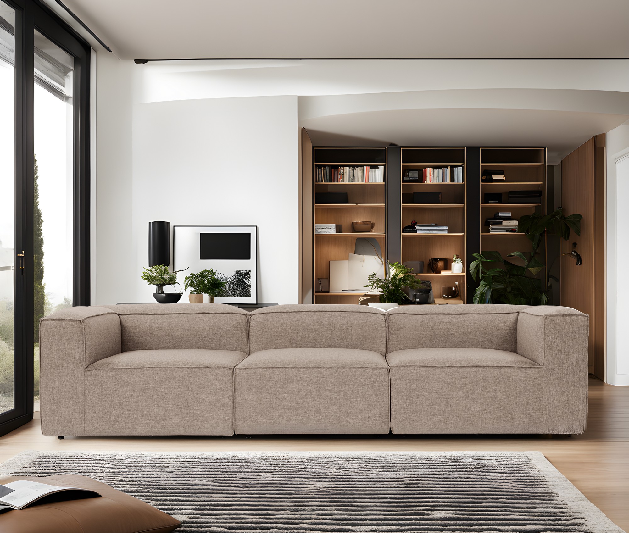 Valentina Sofa 3-Sitzer Braun