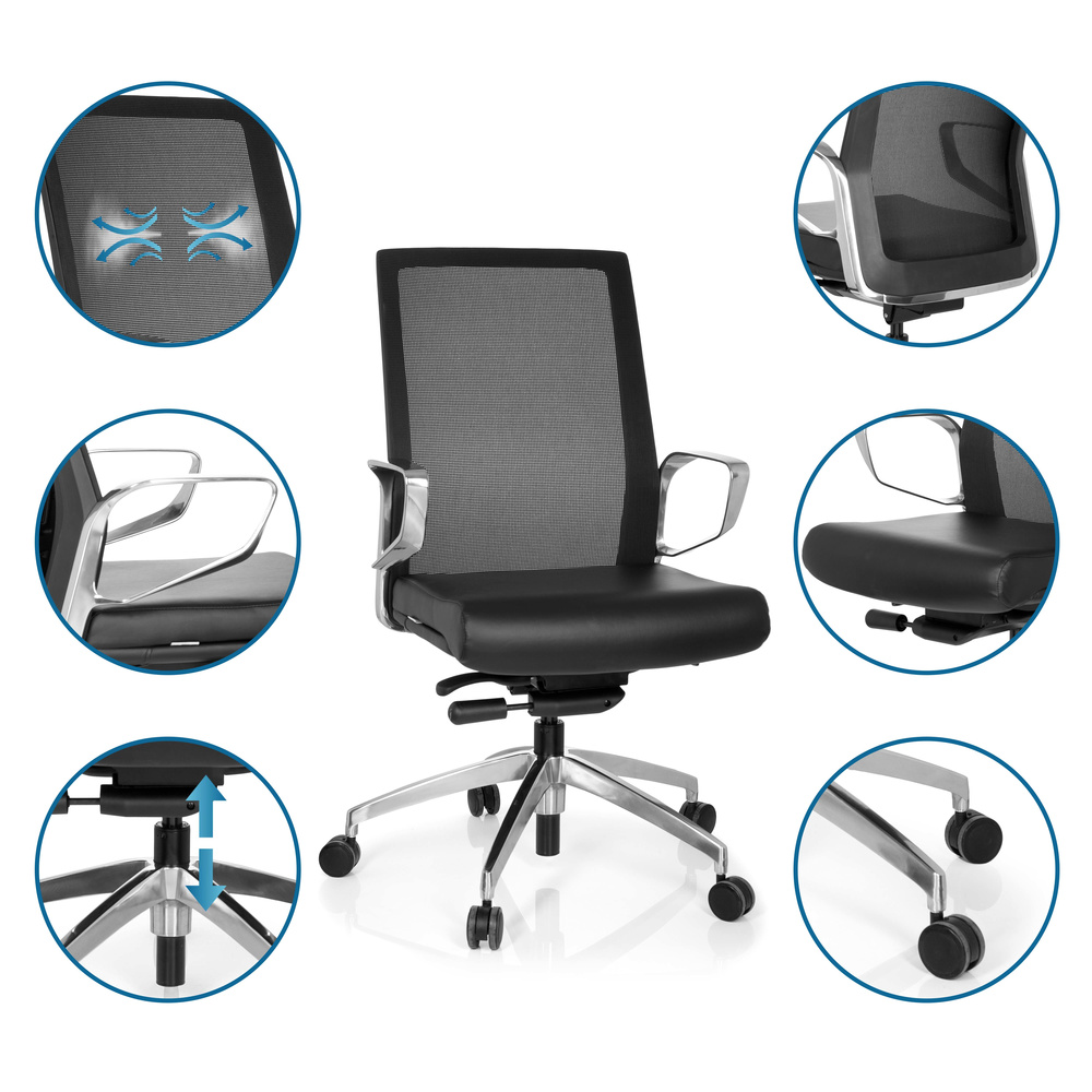 PROVIDER NET Swivel Office Chair with Casters Fabric Black