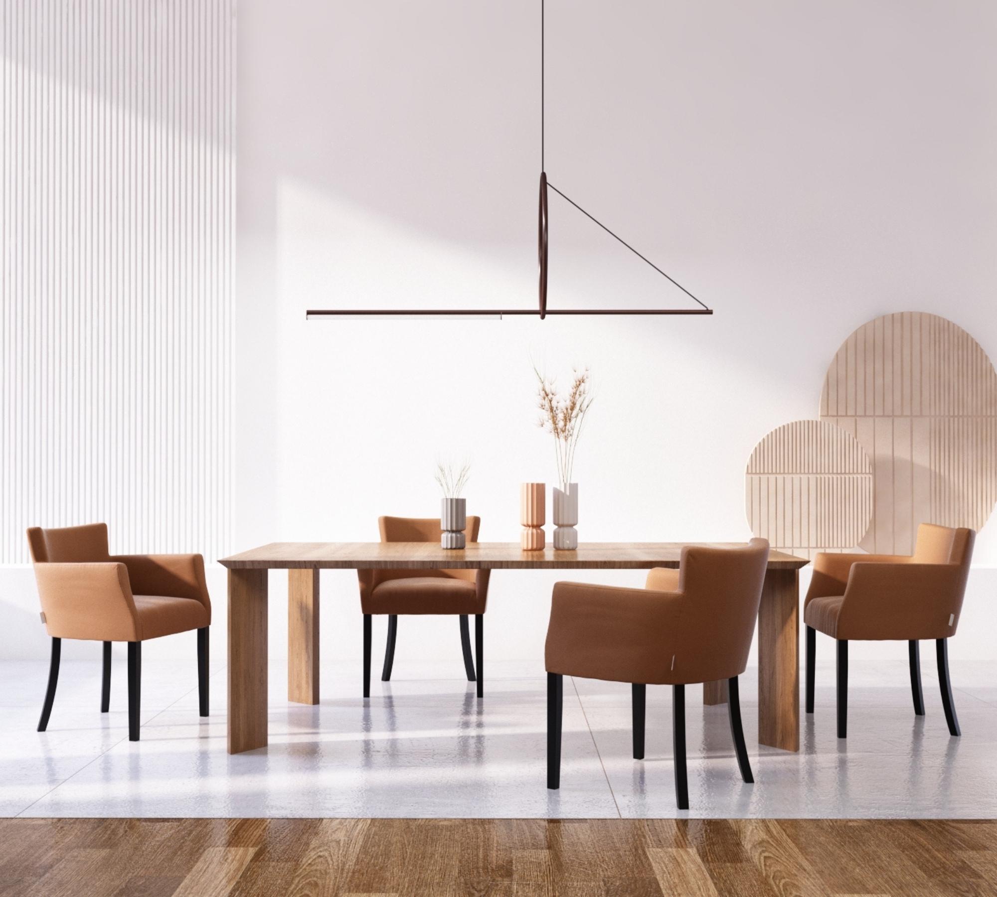 4x Armlehnstuhl Santal Camel