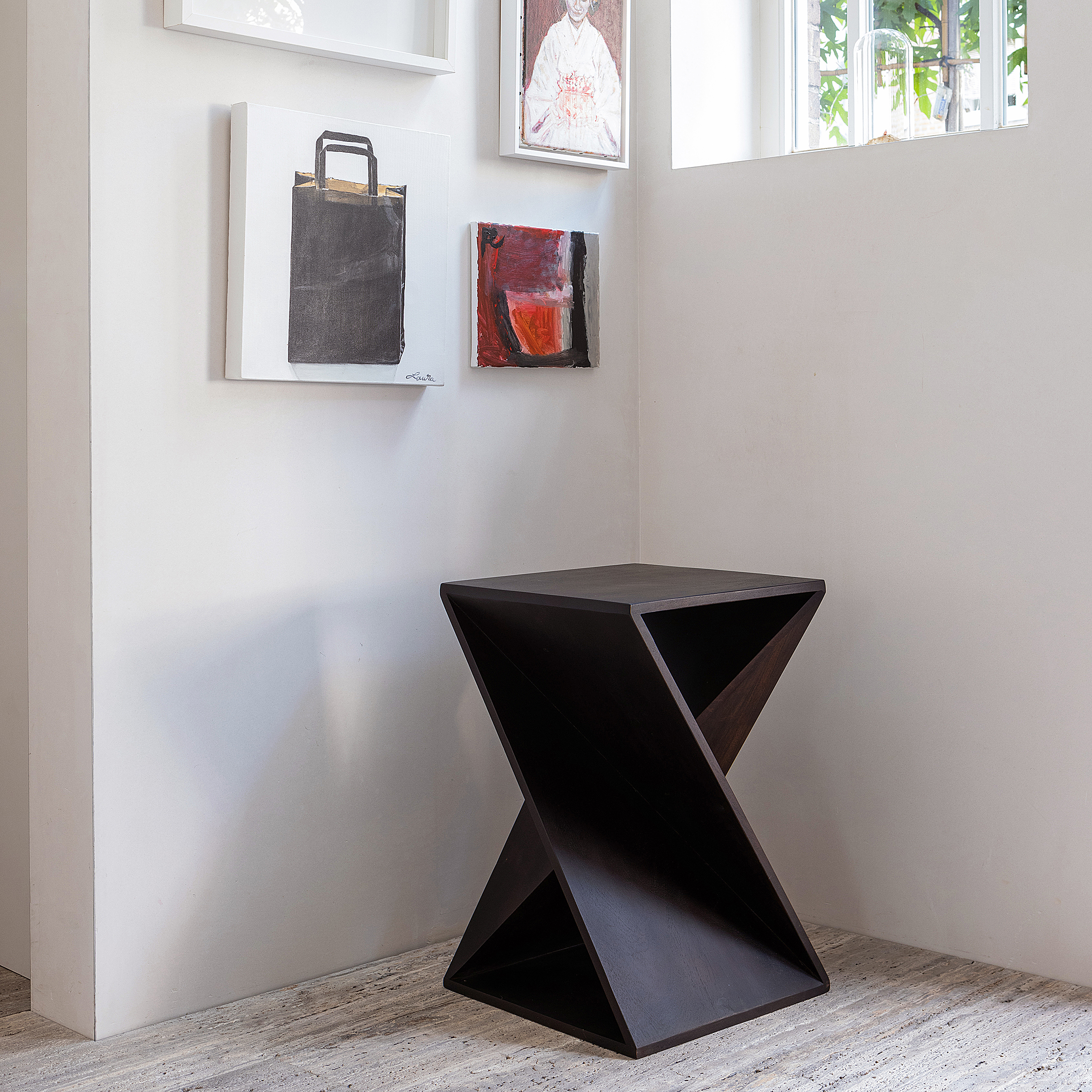 Ikem Side Table Acacia Black