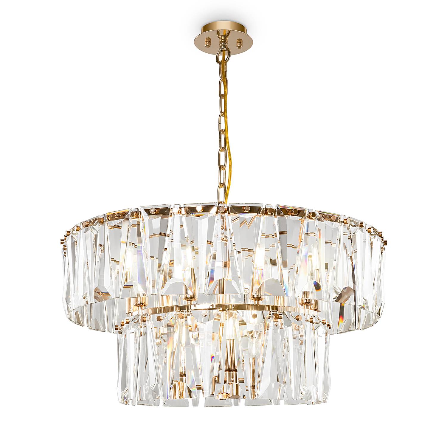 Puntes Pendelleuchte 12-flammig Typ B Kristallglas Gold