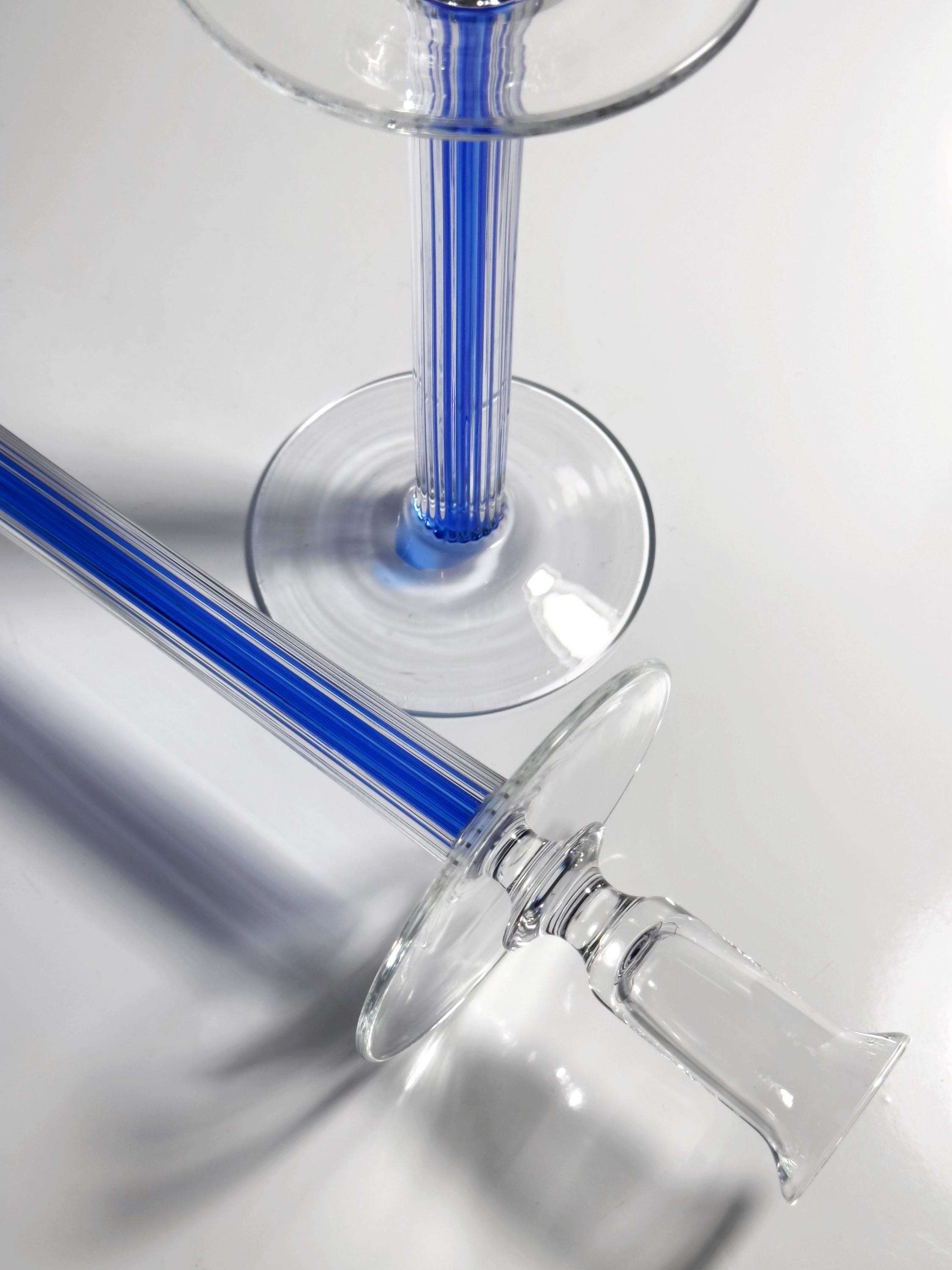 2x Vintage Glass Candle Holders 80s