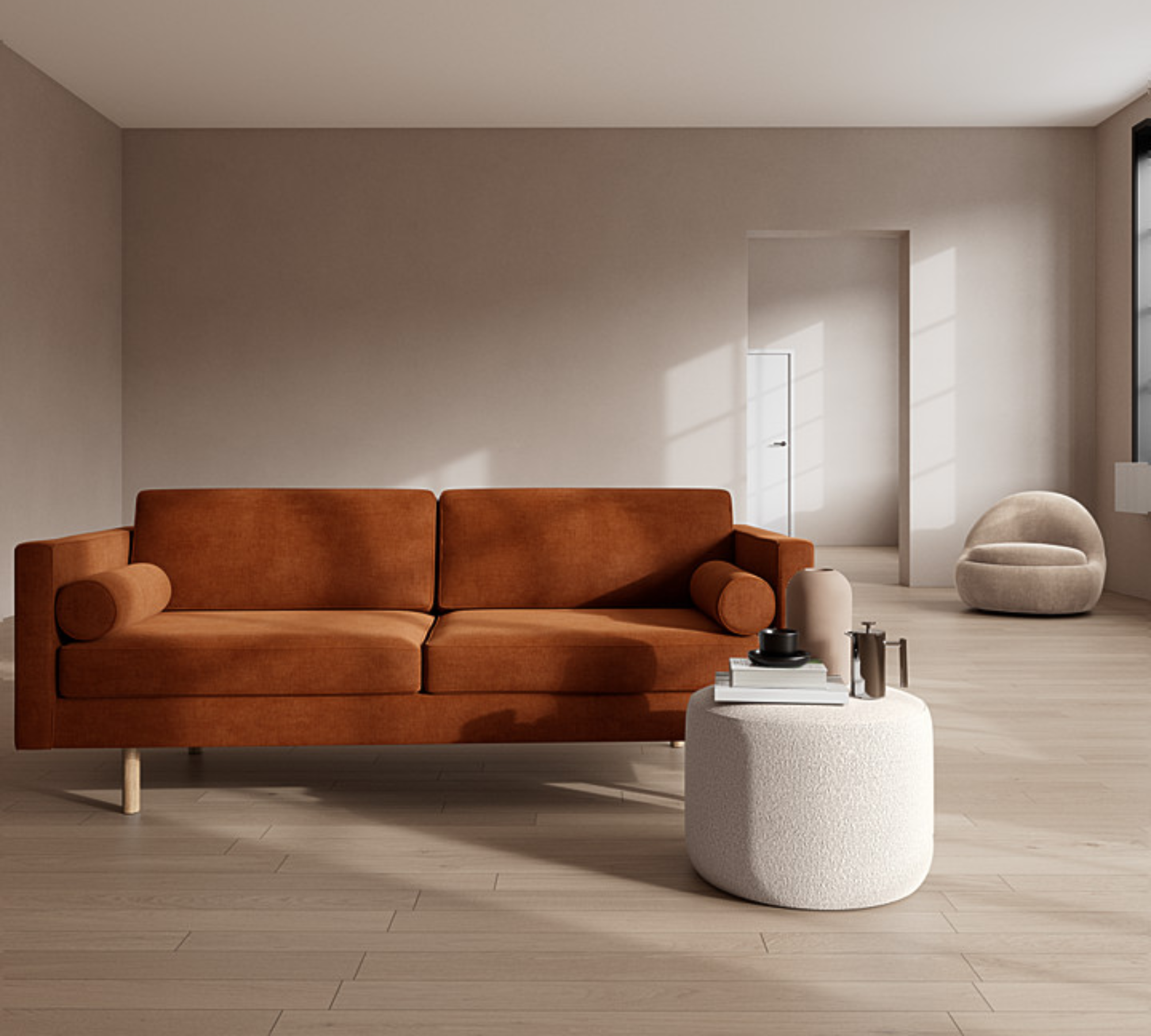 Henry Sofa 3-Sitzer Moss Rust